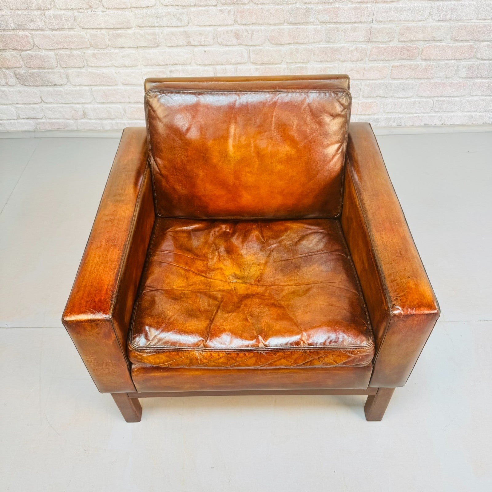 1960s Georg Thams Danish Tan Leather Armchair