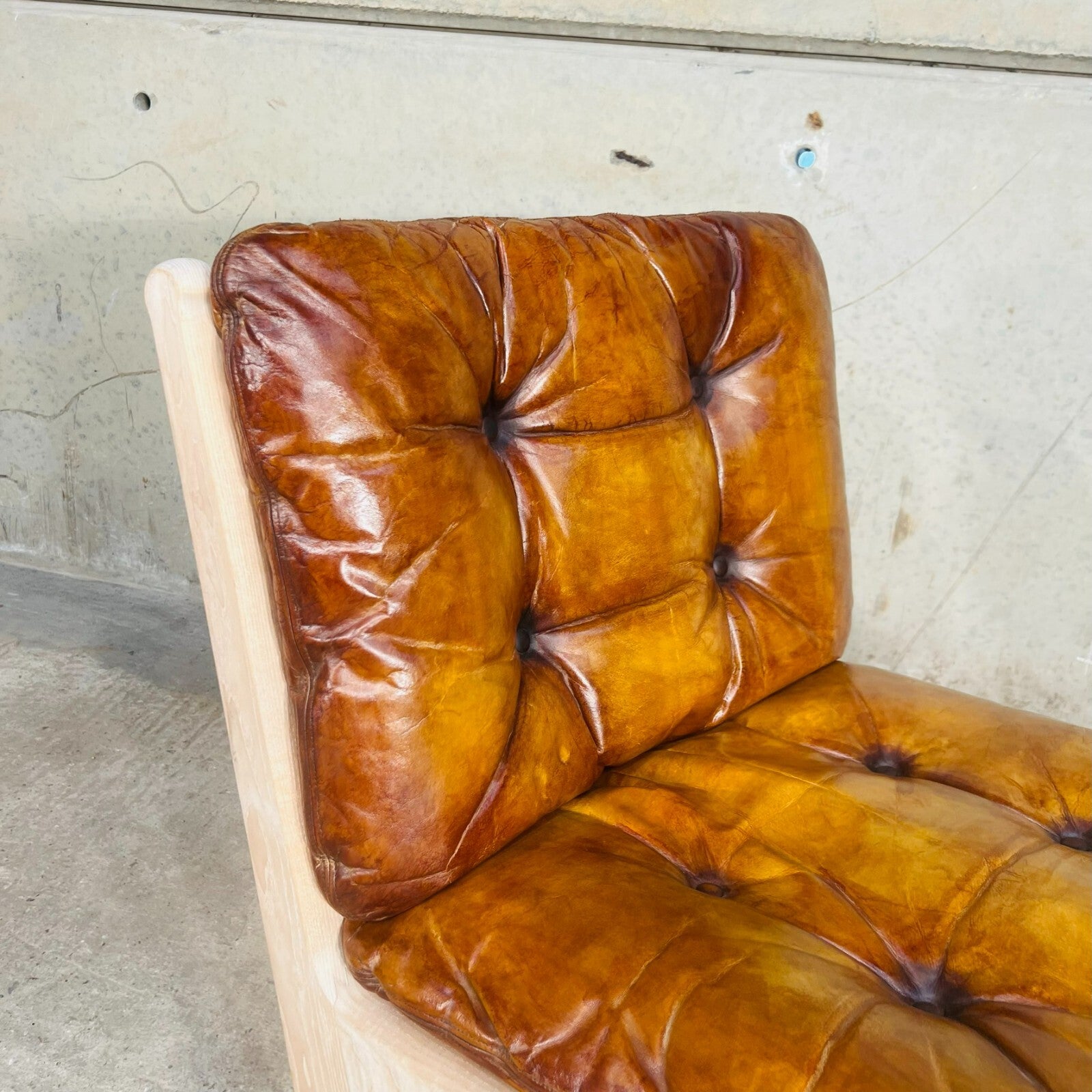 Super Stylish Danish Vintage Cado Lounge Chair Light Beech and Tan Leather