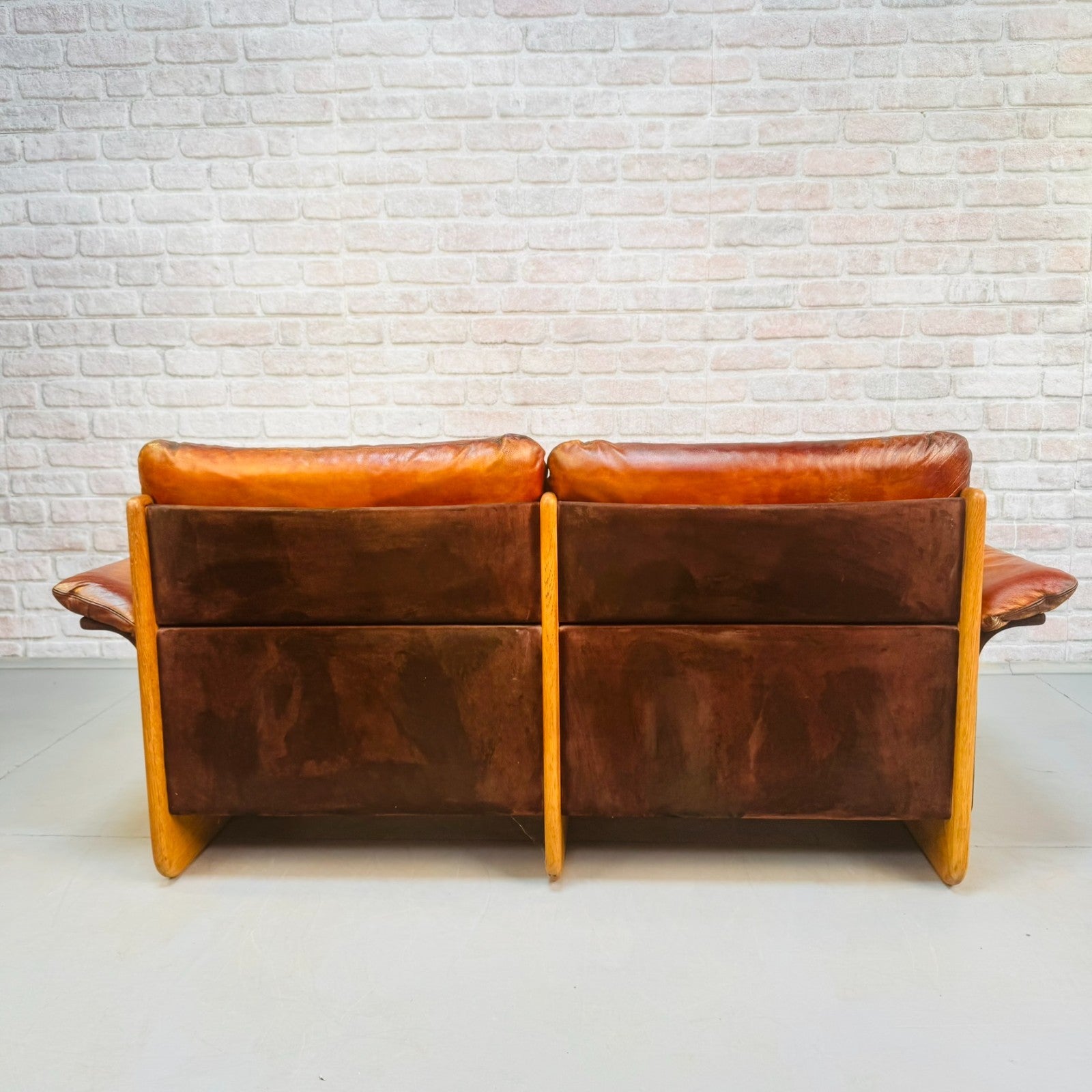 Vintage De Sede Two Seater Tan Leather Sofa