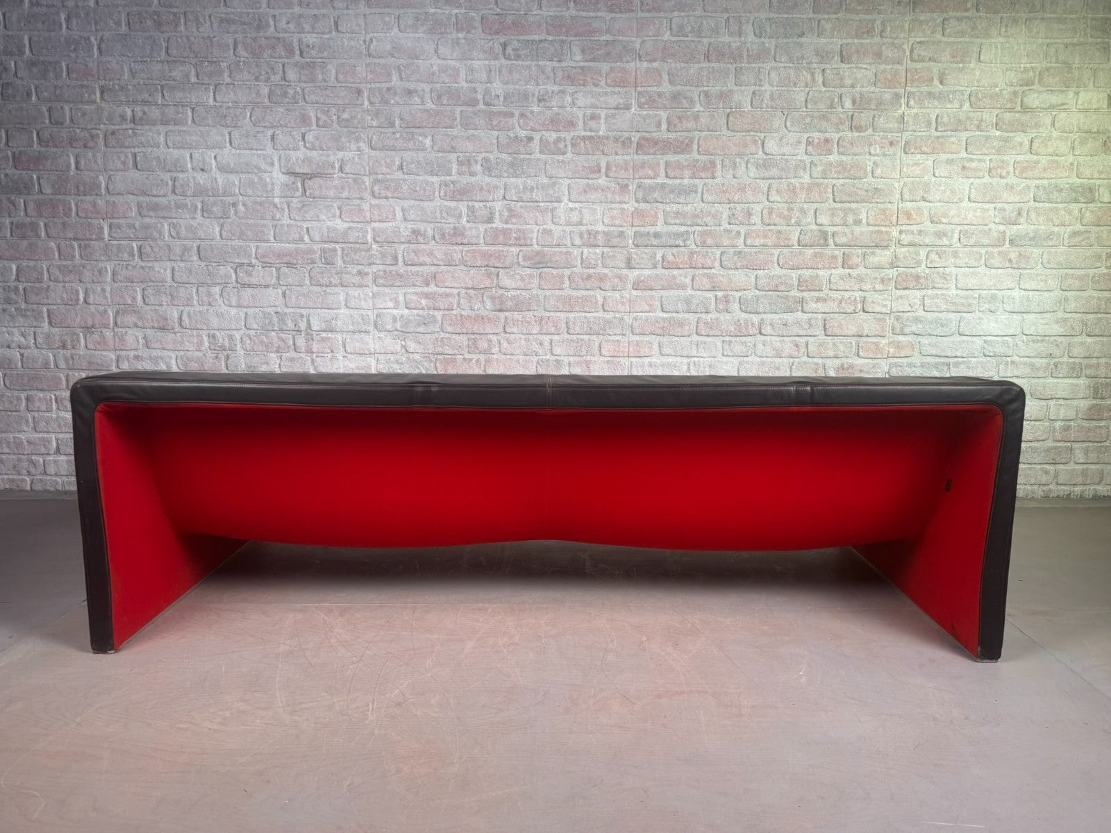 Black Leather Three-Seater Malmo Sofa Designed by Patricia Urquiola for Moroso