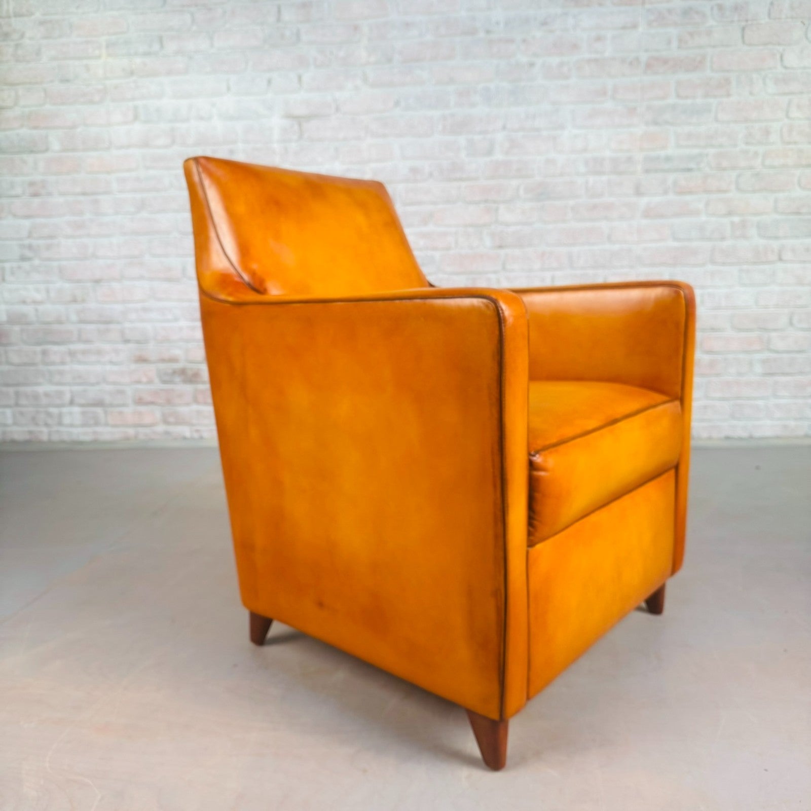 Vintage Light Tan Leather Armchair