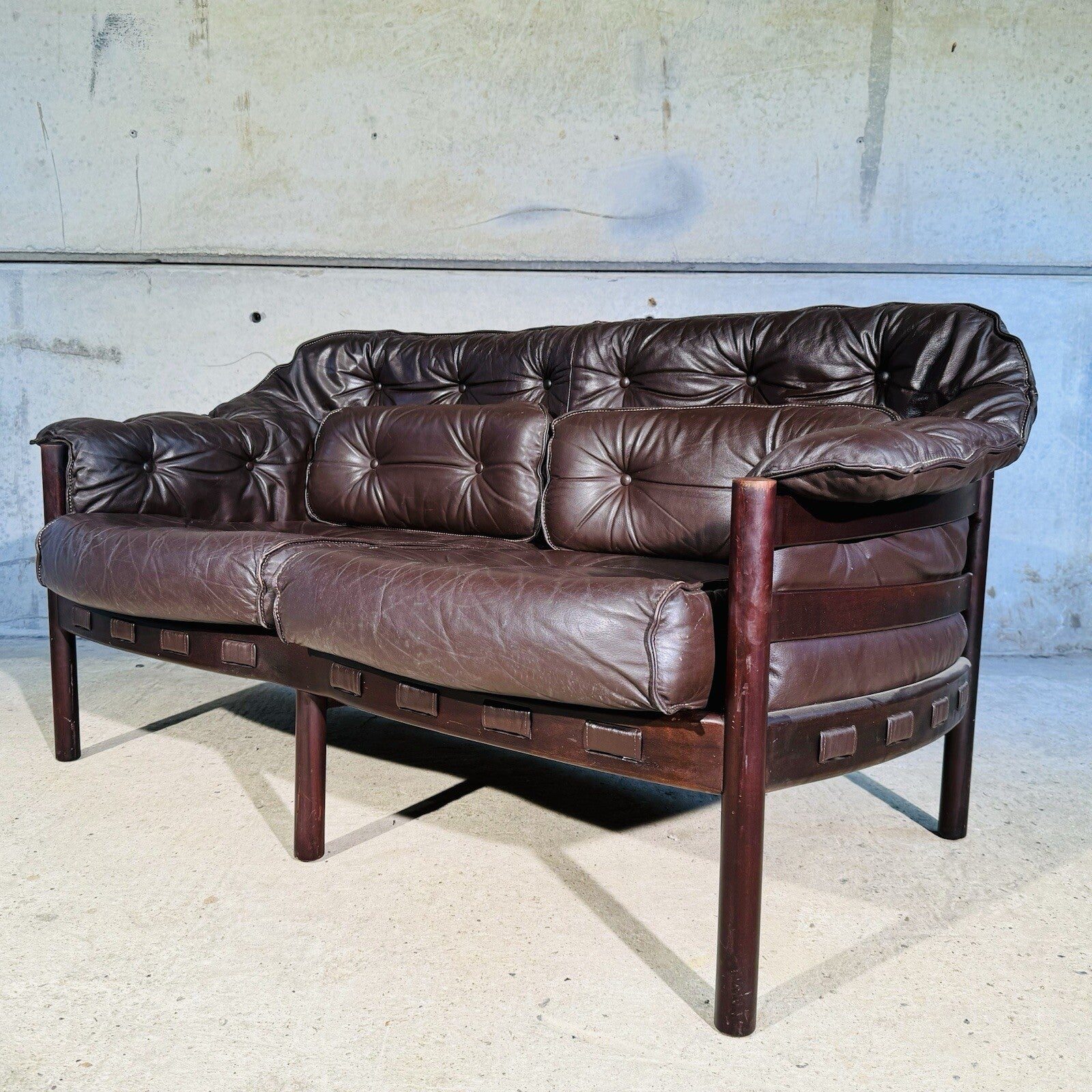 Arne Norrell Sofa Suite for Coja - Two-Seater + Three-Seater Brown Leather