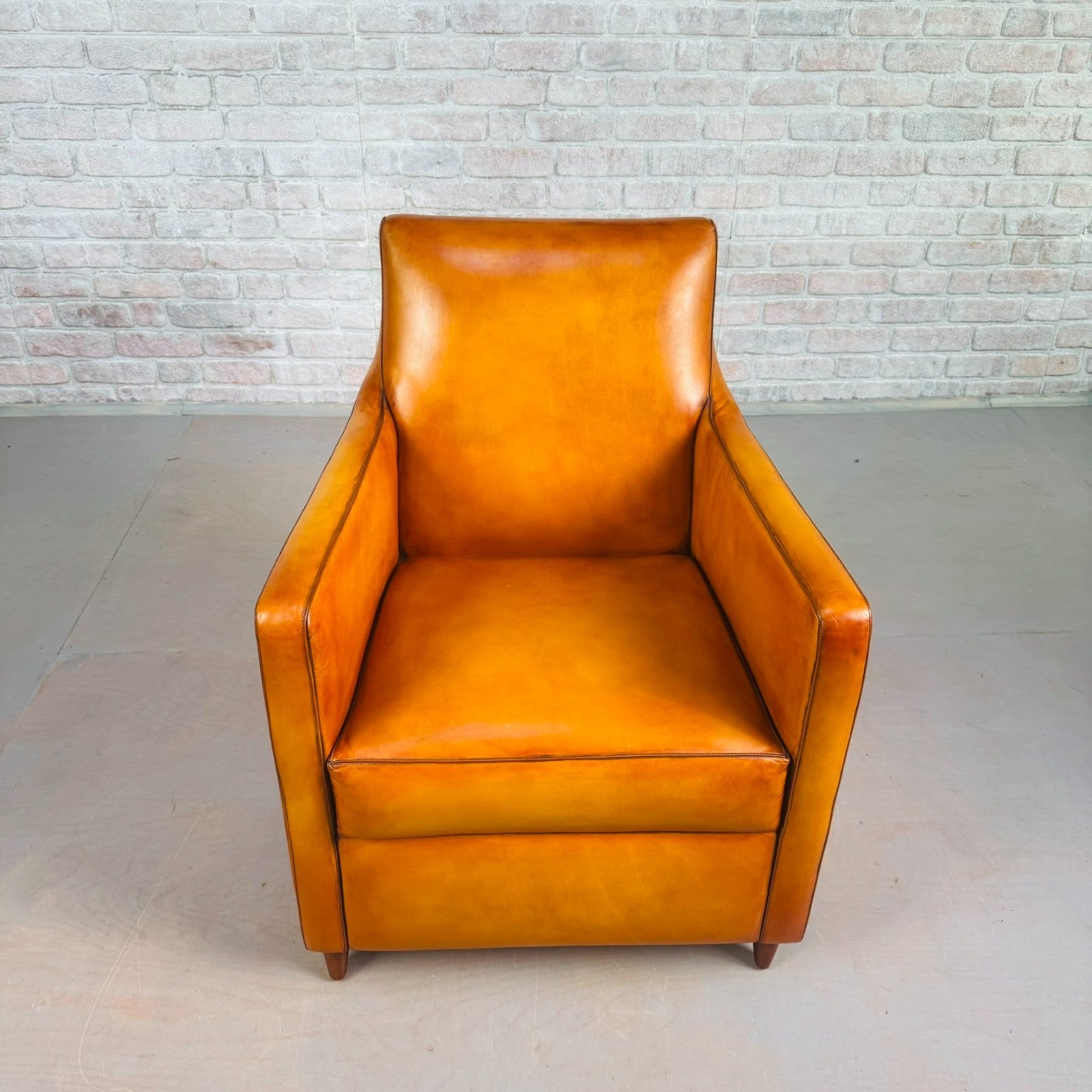 Vintage Light Tan Leather Armchair