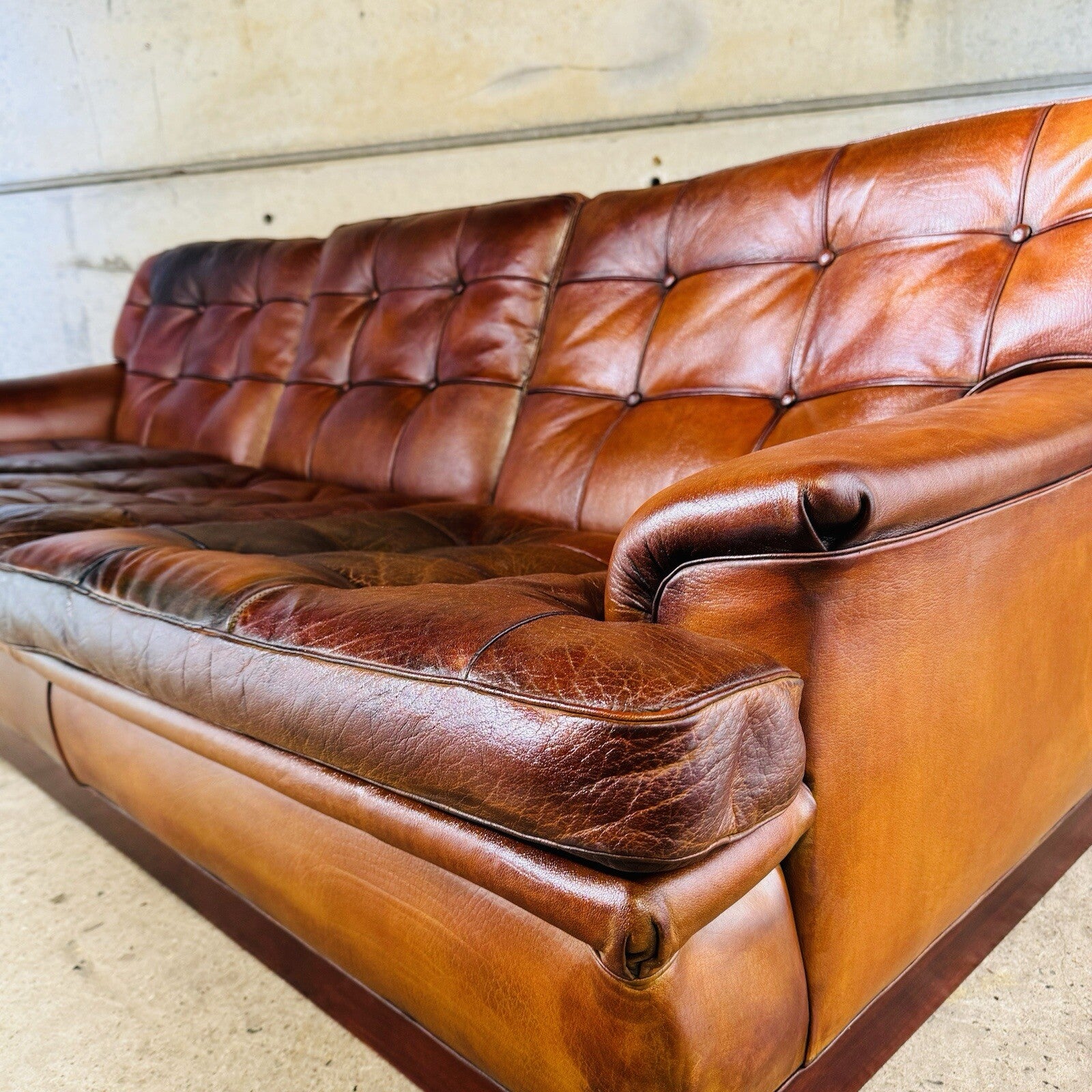 Vintage 1970s "Mexico" Sofa by Arne Norell Three-Seater Tan Leather