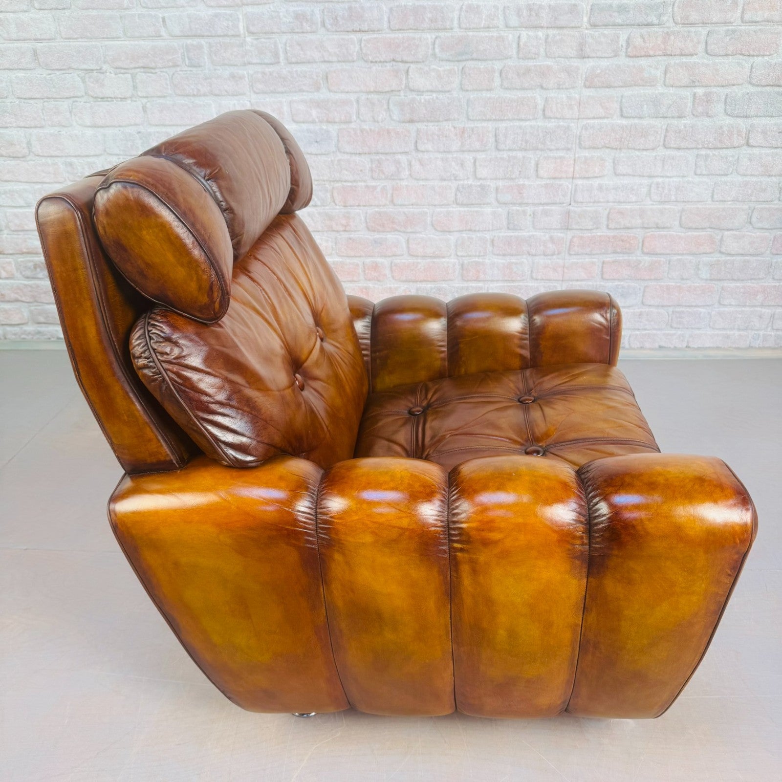 Vintage 1970s Svend Skipper Danish Tan Leather Armchair – Beautiful Patina