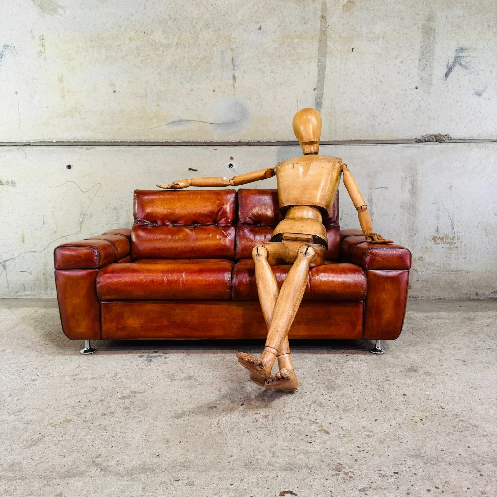 Beautiful Vintage Svend Skipper Danish Tan Leather Suite