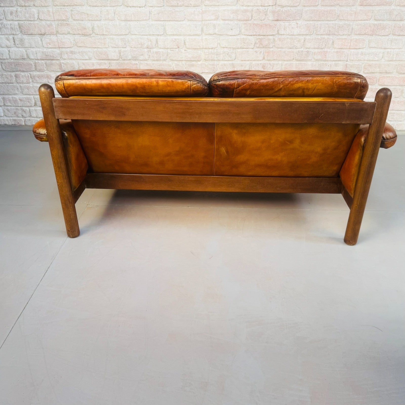Vintage 1970s Swedish Arne Norell Two-Seater Sofa & Chair Tan Leather Set