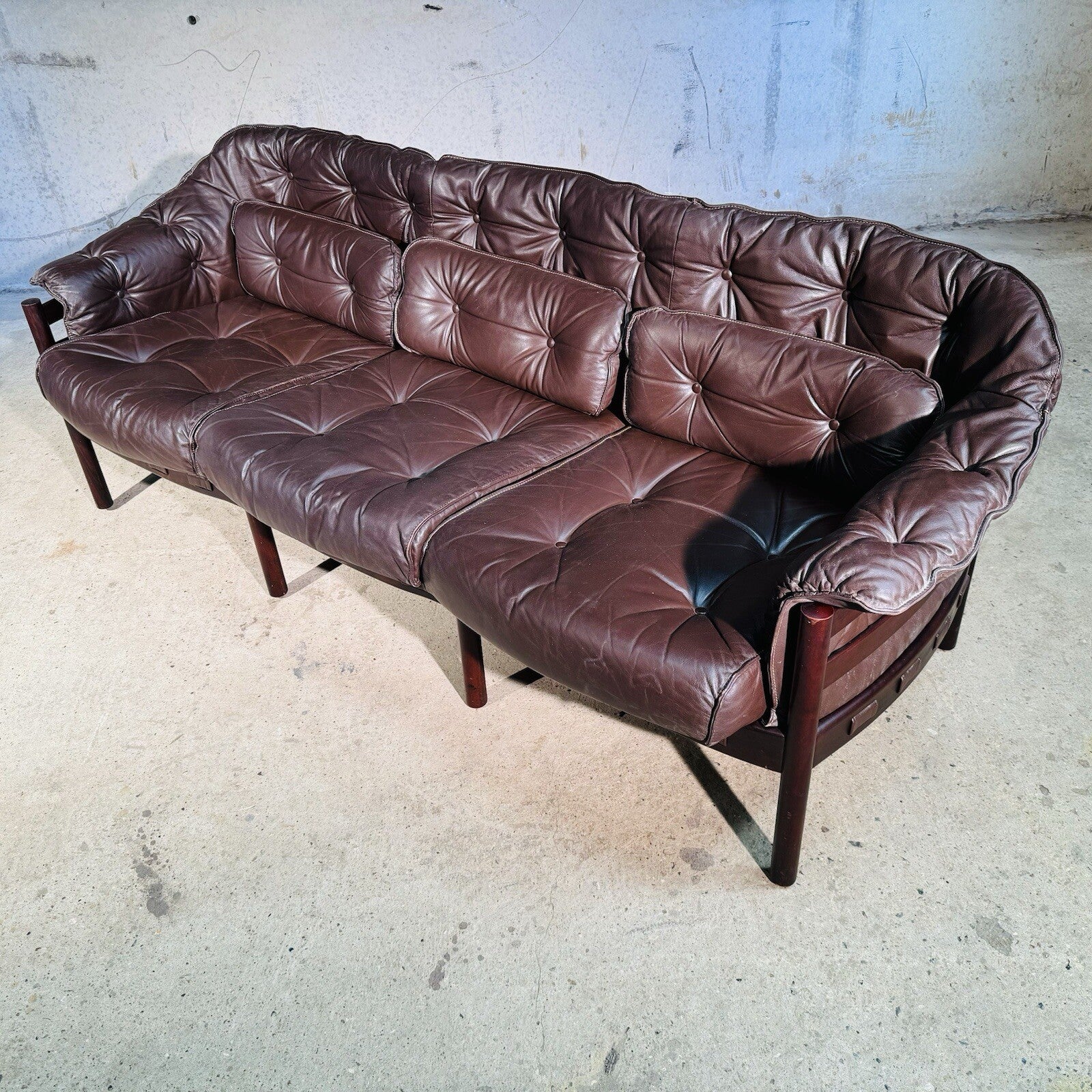 Arne Norrell Sofa Suite for Coja - Two-Seater + Three-Seater Brown Leather