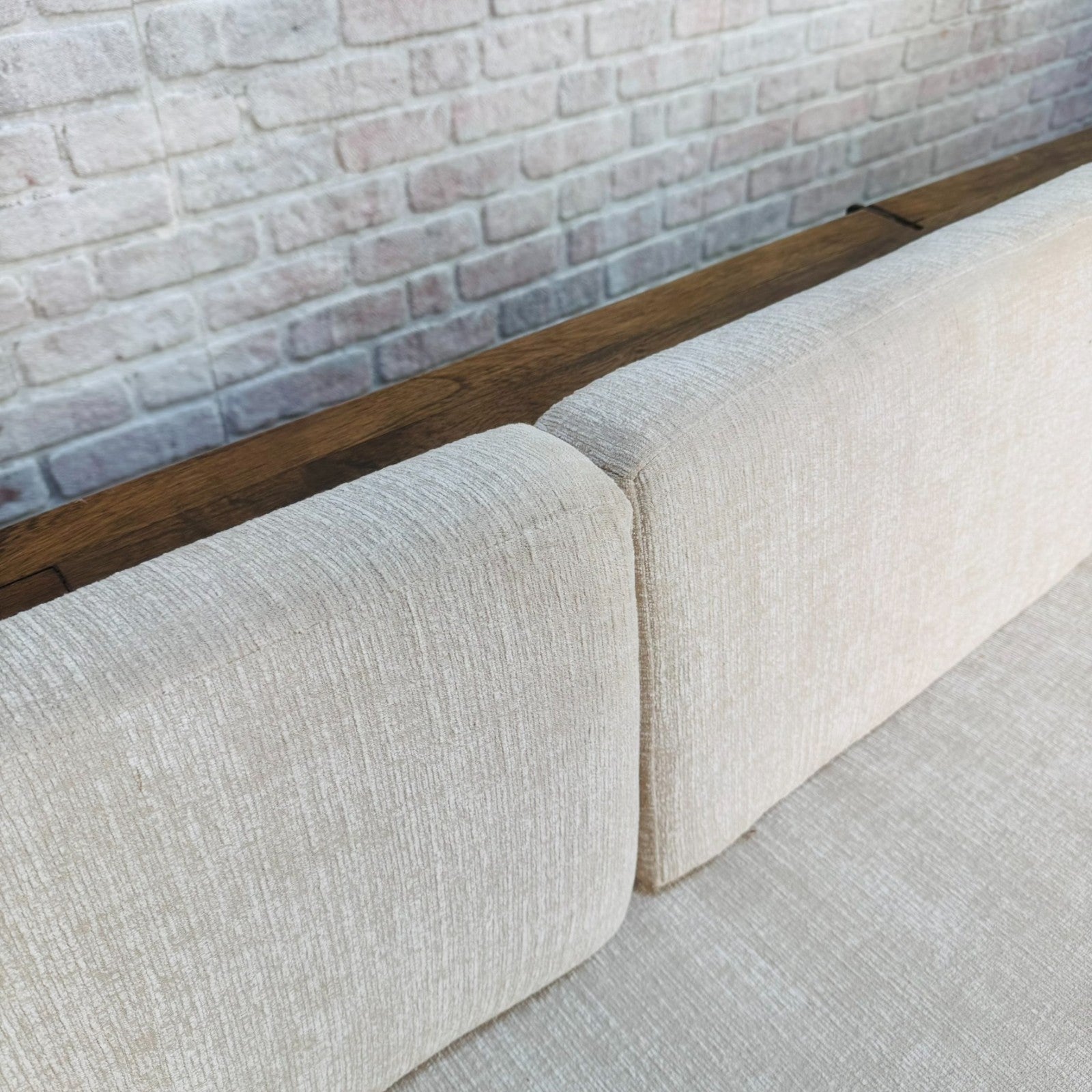 Very Long Mid-Century Inspired Rustic 4 Seater Sofa