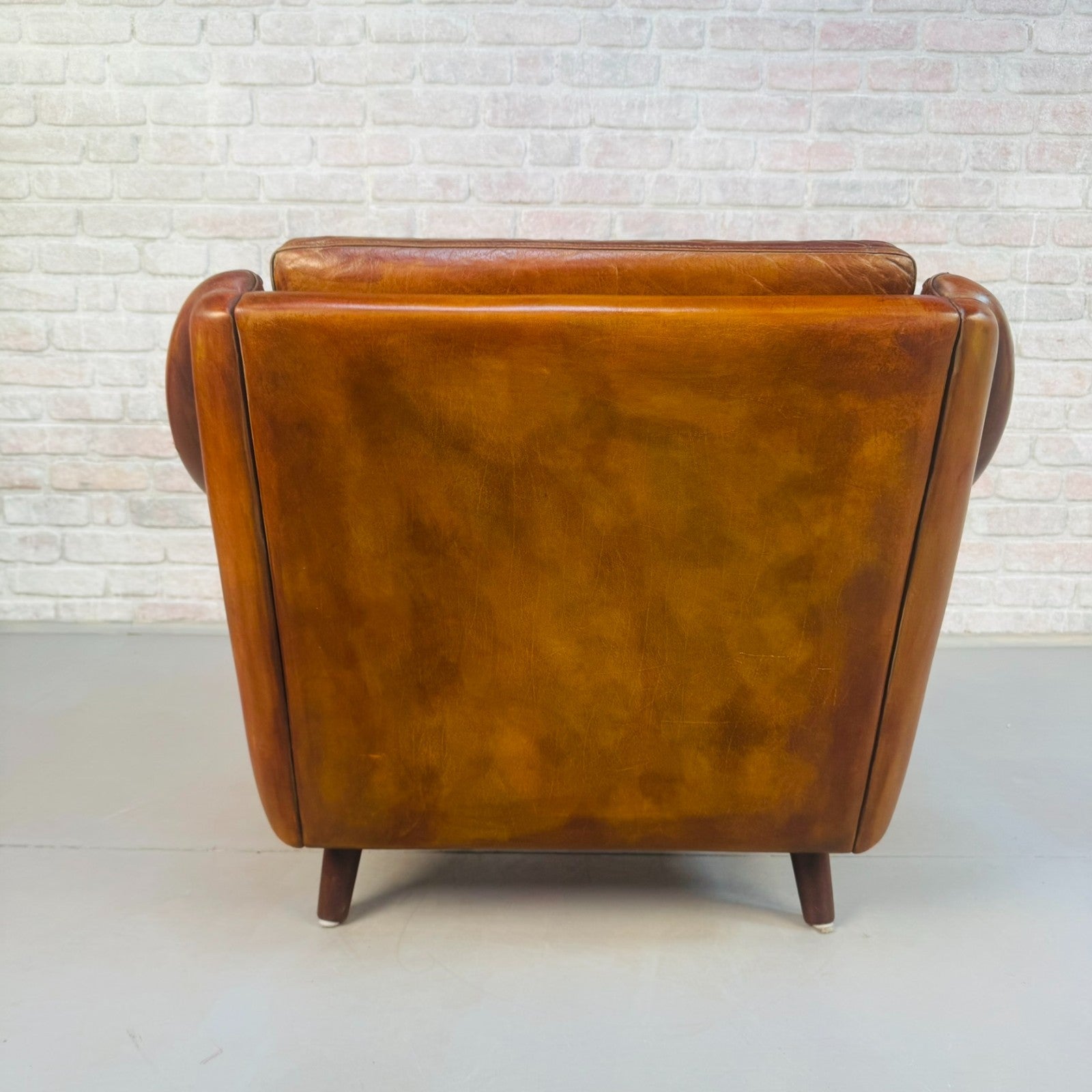 Vintage 60s Aage Christiansen "Matador" Tan Leather 2 Seater Sofa & Chair