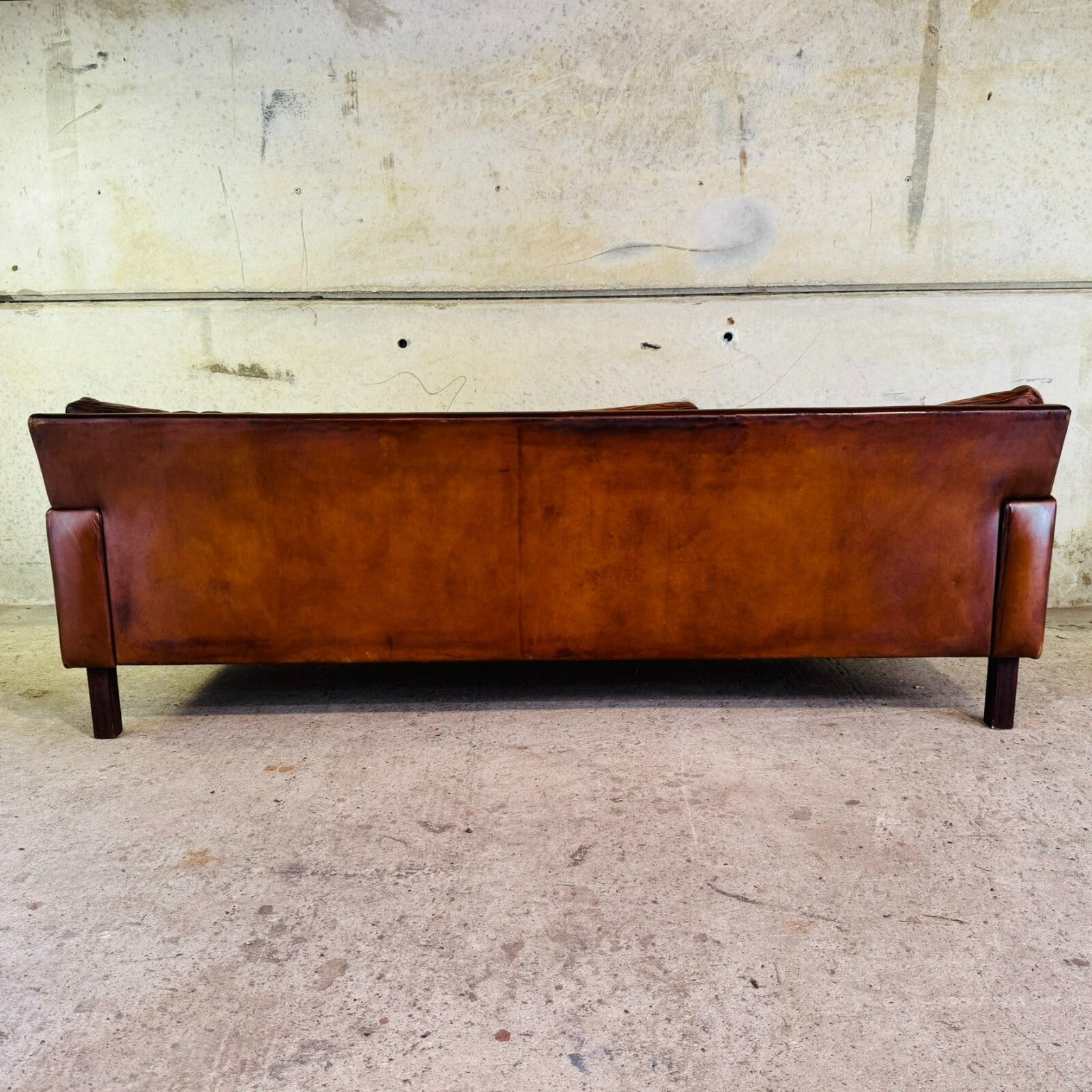 Stunning 1970s Danish George Thams Three-Seater Tan Leather Sofa