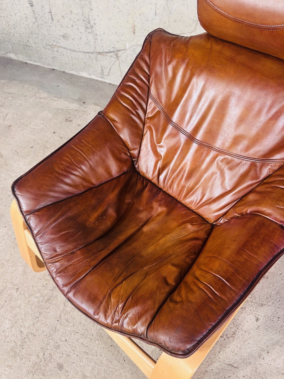 Vintage Danish Pair Of Skippers Kroken Tan Leather Chairs