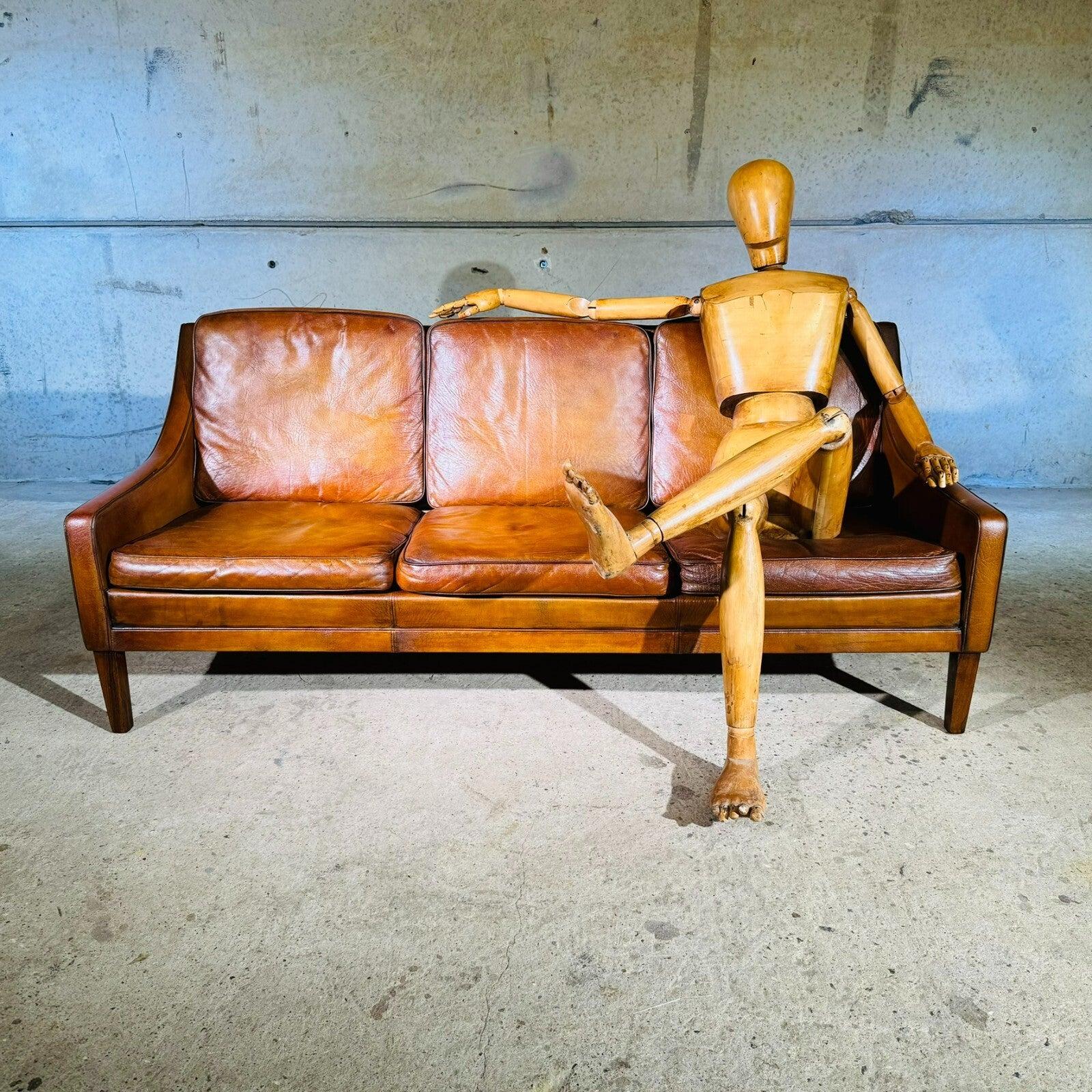 Vintage Arne Norell Leather Sofa (1970s) – Swedish Design Masterpiece
