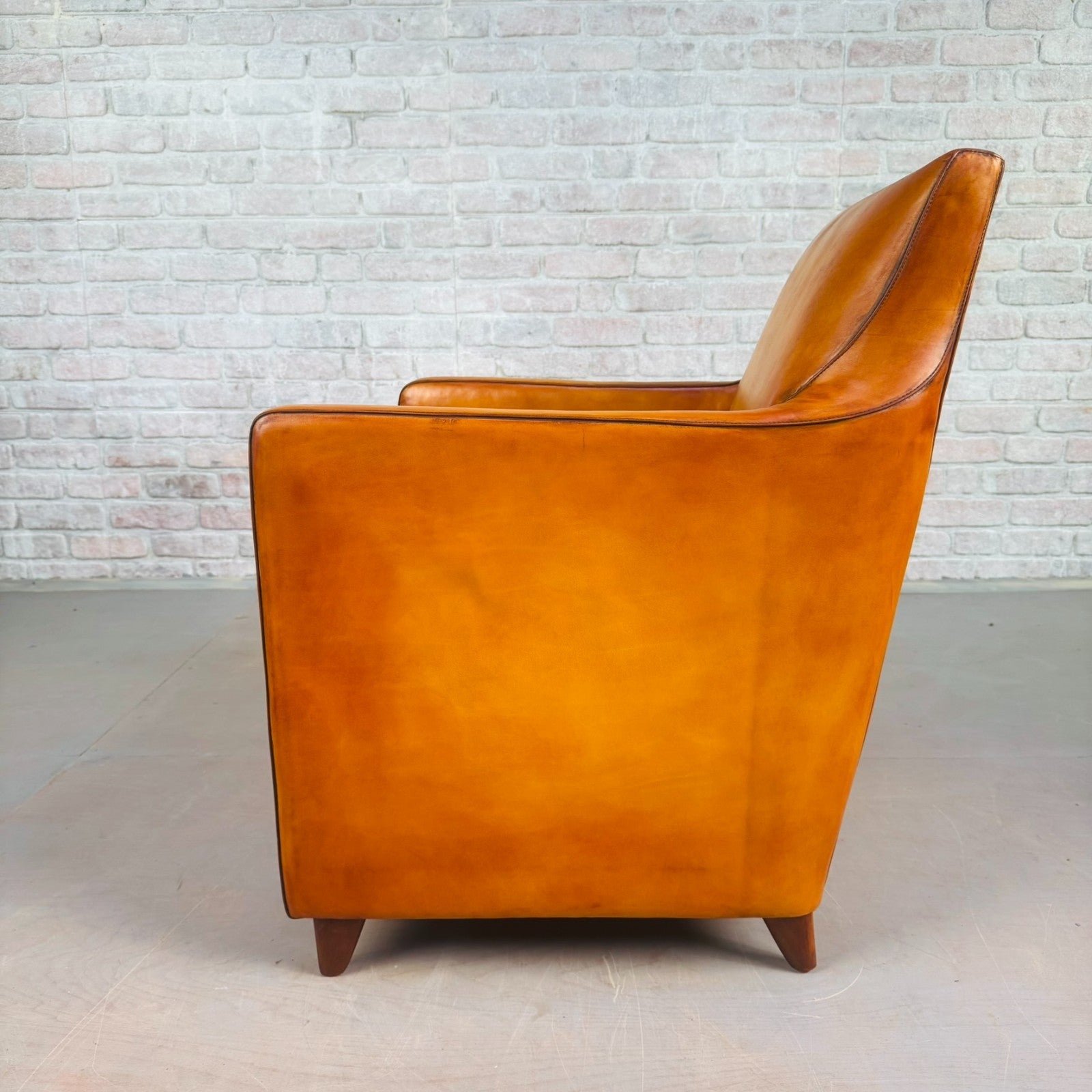 Vintage Light Tan Leather Armchair