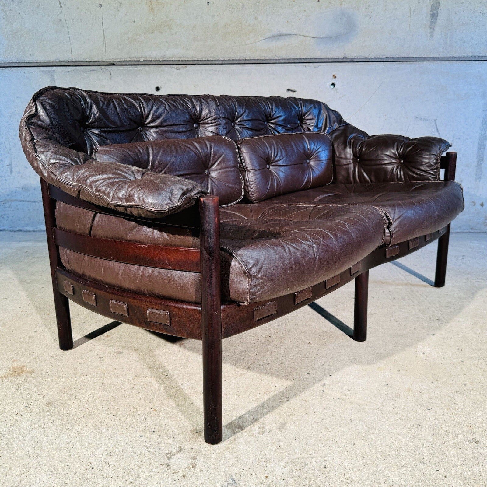 Arne Norrell Sofa Suite for Coja - Two-Seater + Three-Seater Brown Leather