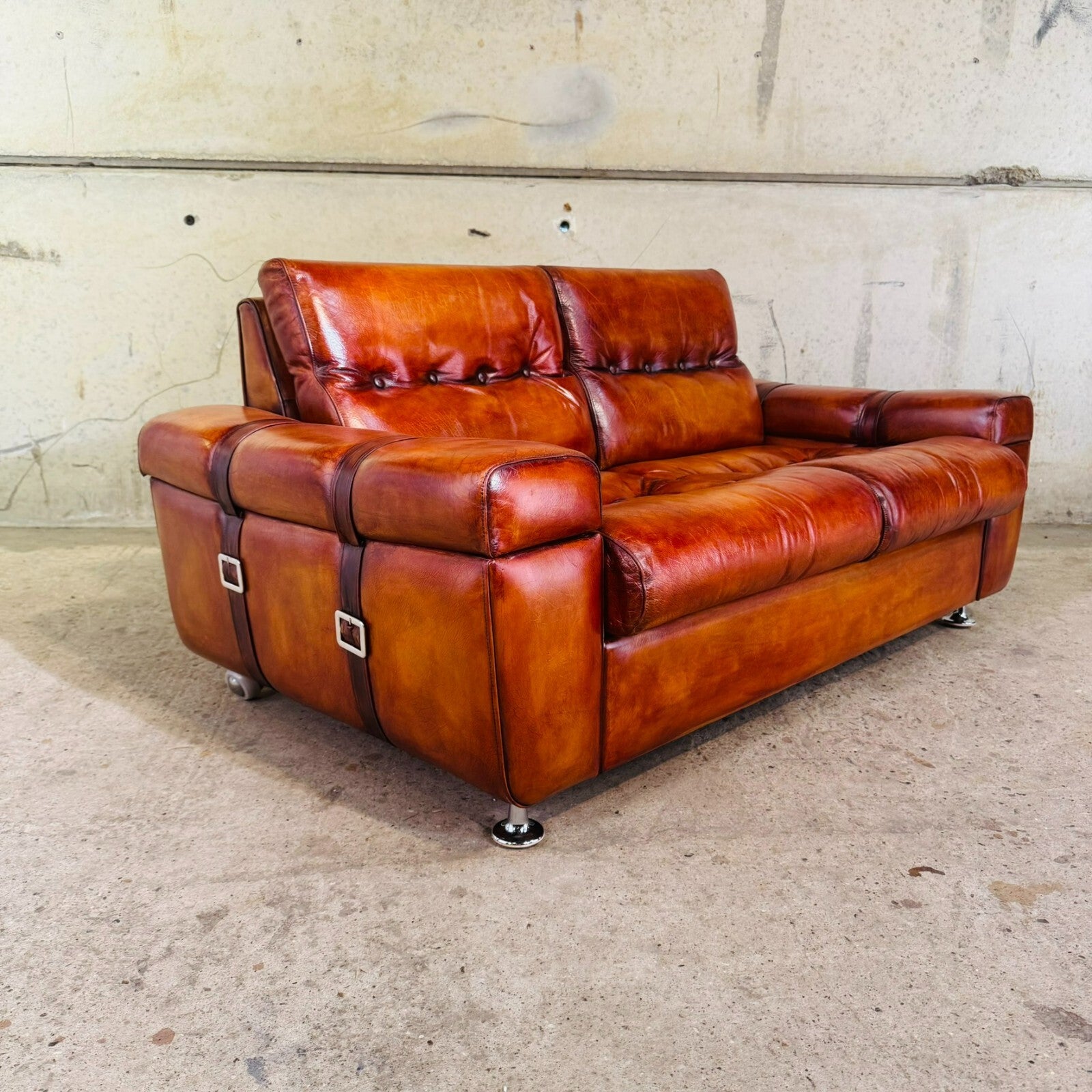 Beautiful Vintage Svend Skipper Danish Tan Leather Suite