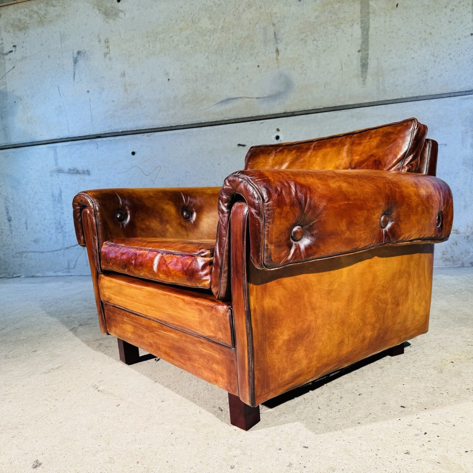 Vintage 1970s Danish Svend Skippers Leather Sofa Two-Seater and Chair Set #A242