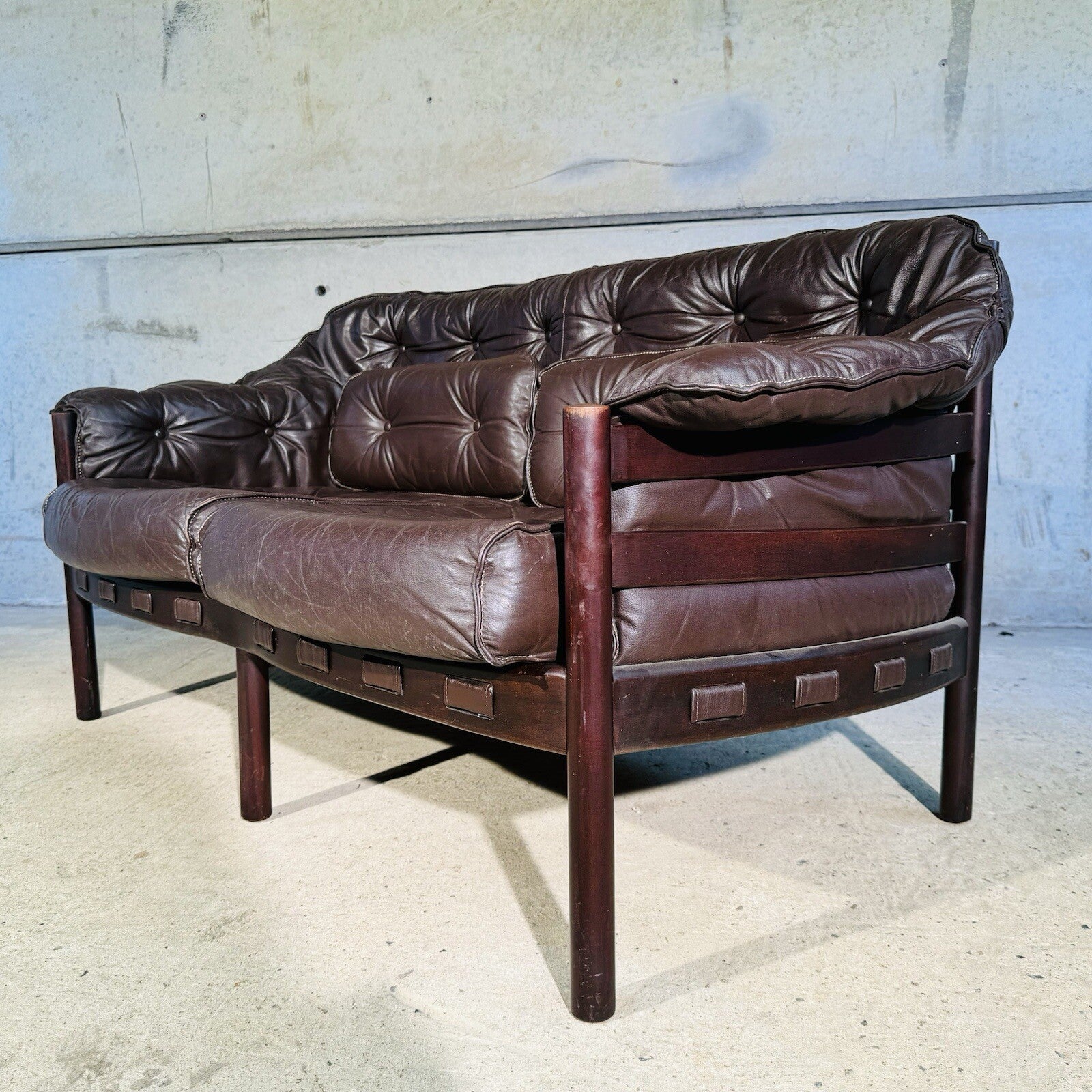 Arne Norrell Sofa Suite for Coja - Two-Seater + Three-Seater Brown Leather