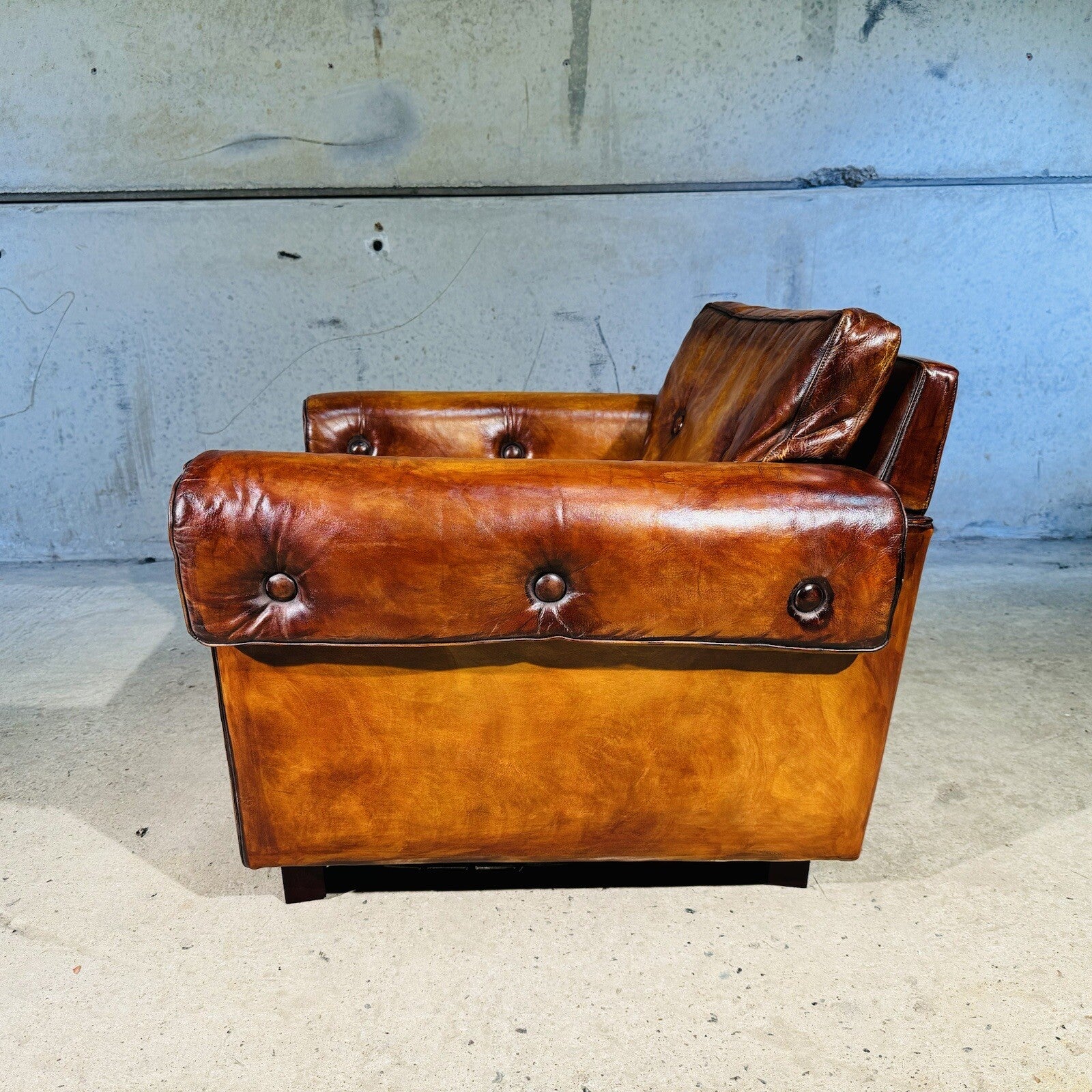 Vintage 1970s Danish Svend Skippers Leather Sofa Two-Seater and Chair Set #A242