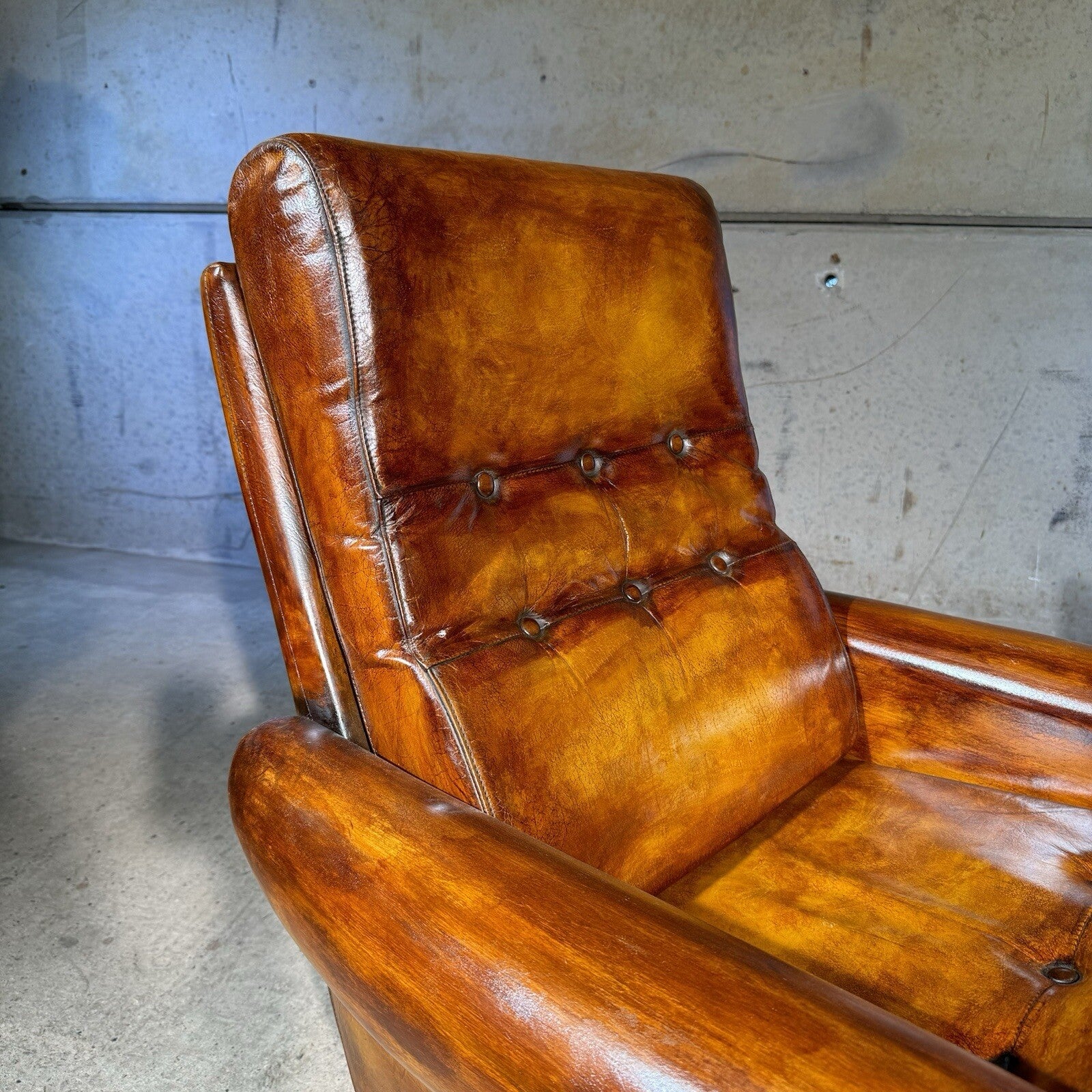 Vintage Danish Leather Armchair - Neat Proportions, Vibrant Light Tan
