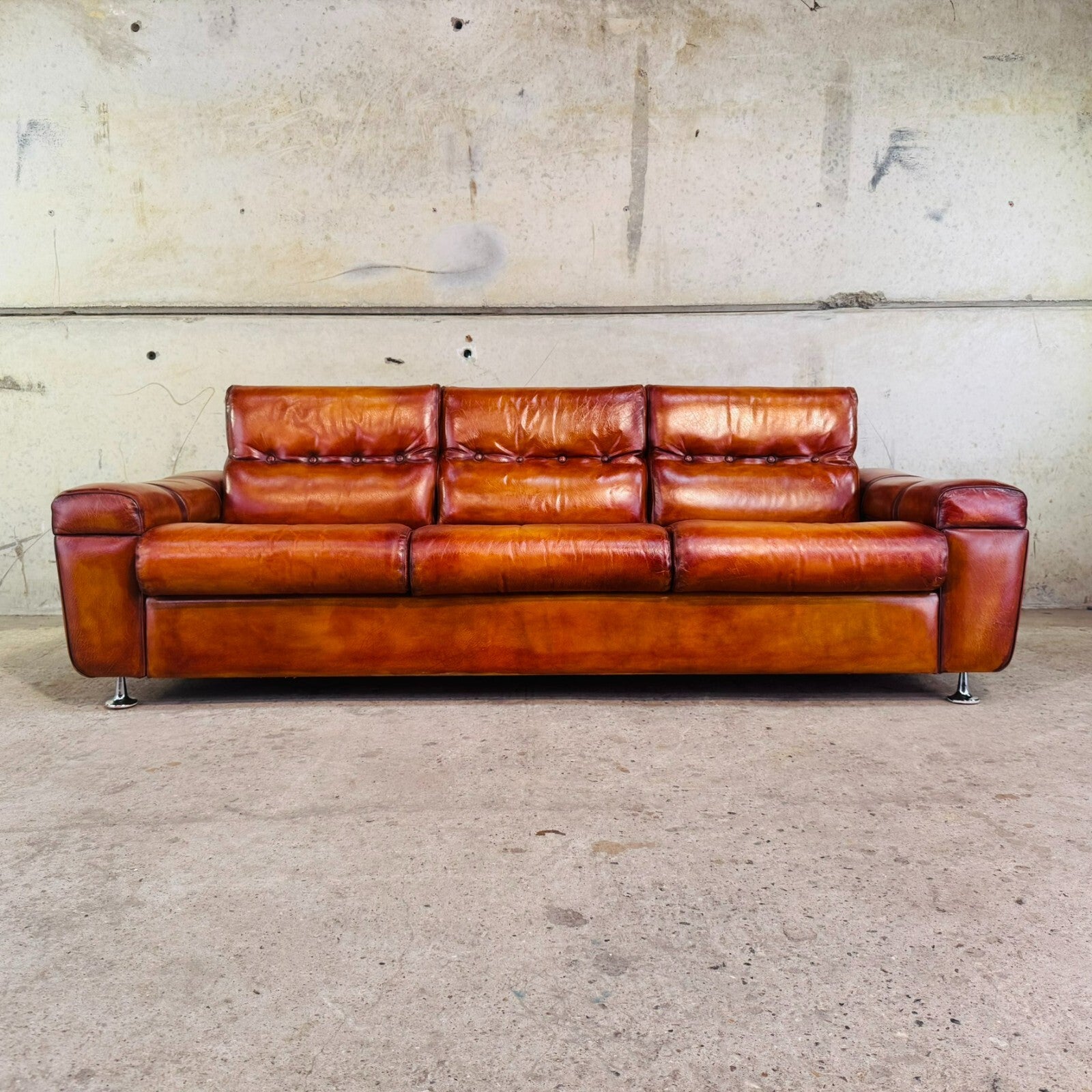 Beautiful Vintage Svend Skipper Danish Tan Leather Suite
