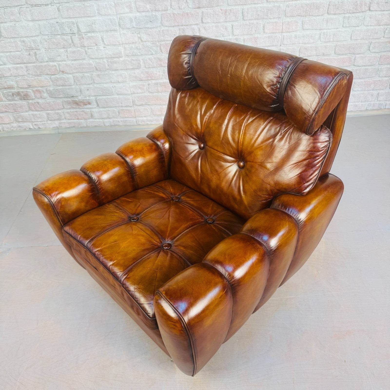 Vintage 1970s Svend Skipper Danish Tan Leather Armchair – Beautiful Patina