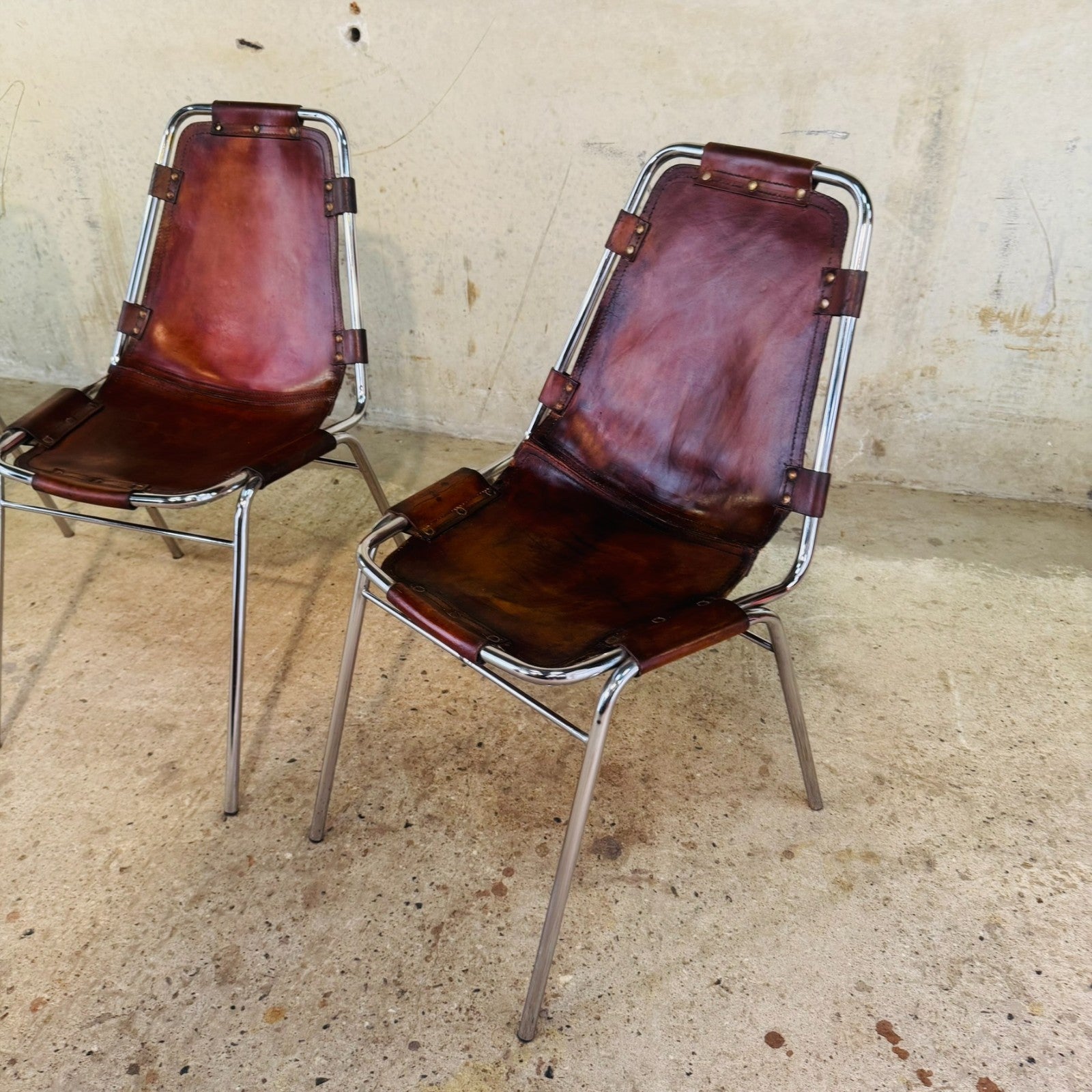 4 Les Arcs Chair – Tan Leather Iconic 1960s Design by Charlotte Perriand