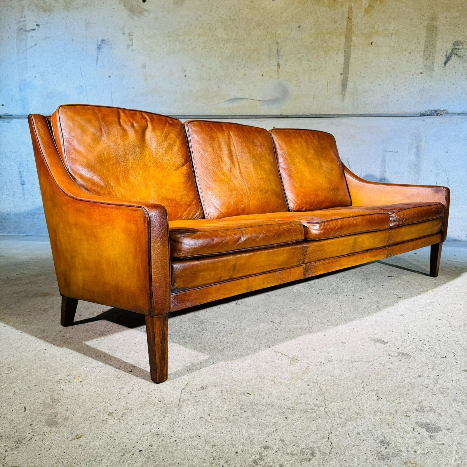 Vintage Arne Norell Leather Sofa (1970s) – Swedish Design Masterpiece