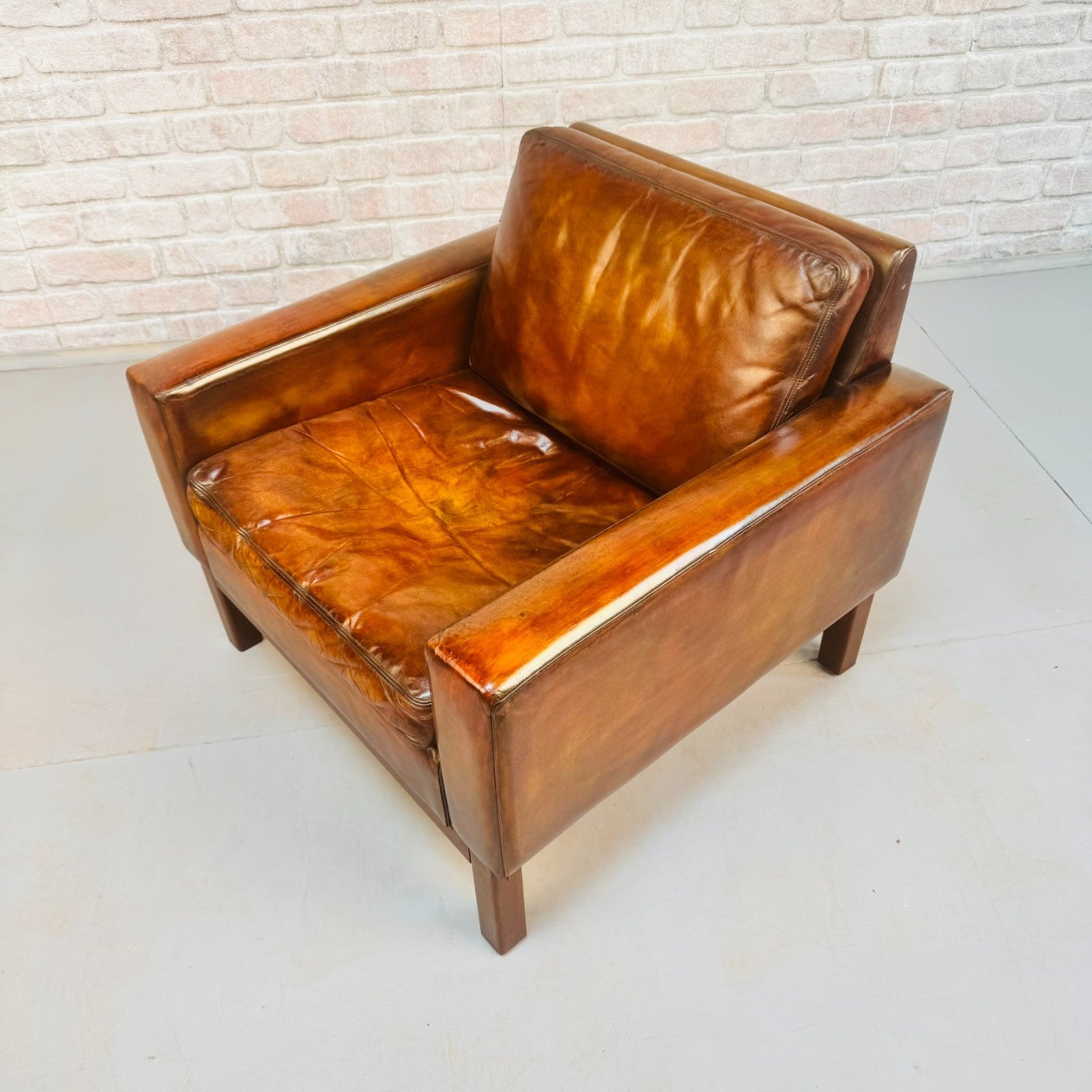 1960s Georg Thams Danish Tan Leather Armchair