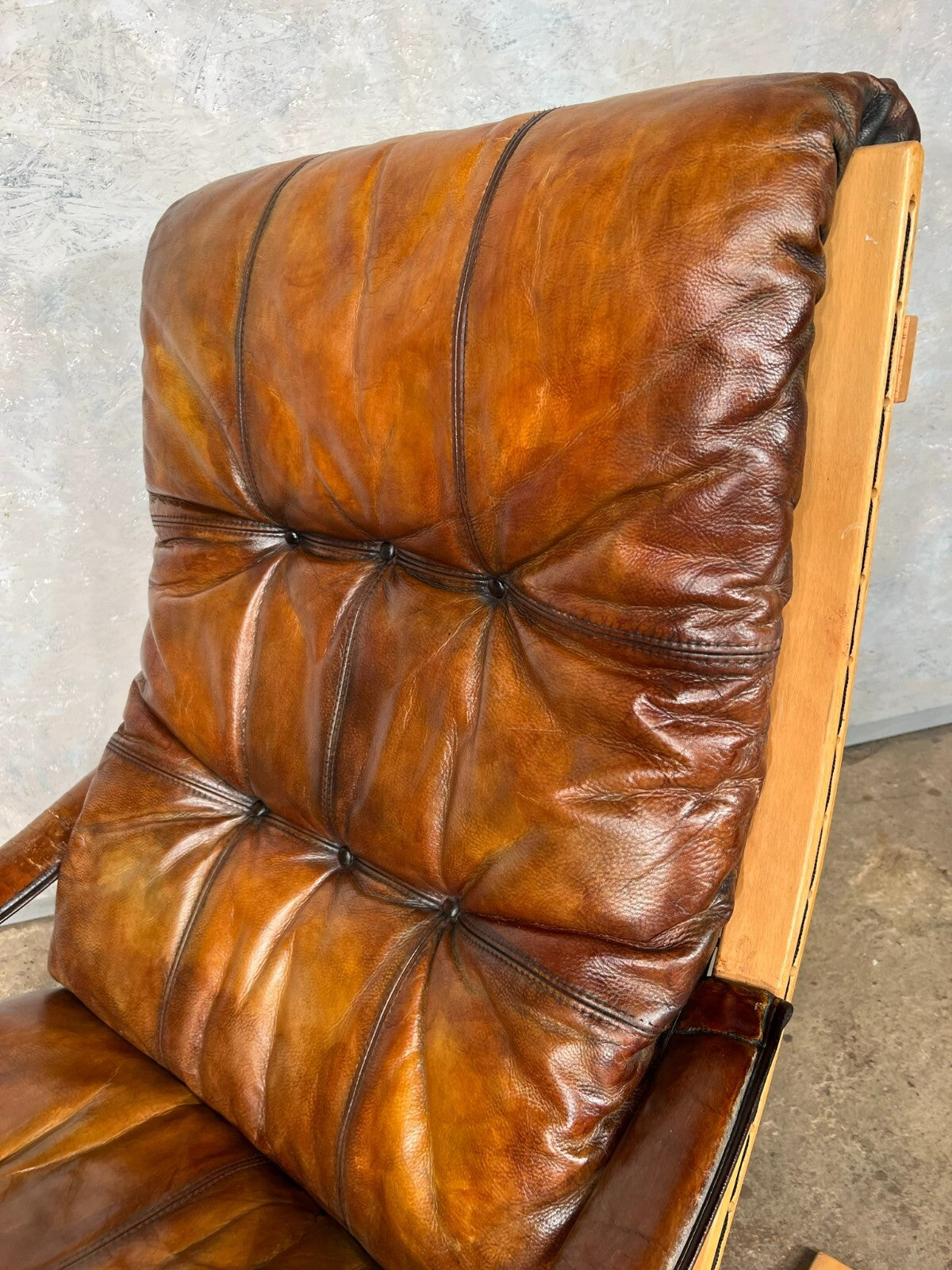 Large Ingmar Relling for Westnofa Norway Tan Leather Armchair
