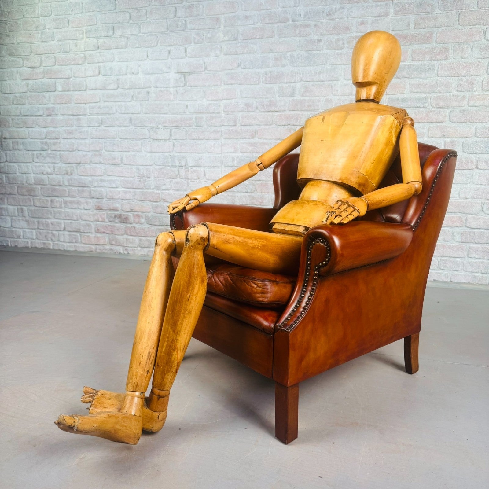 Neat Vintage Danish Tan Leather Armchair