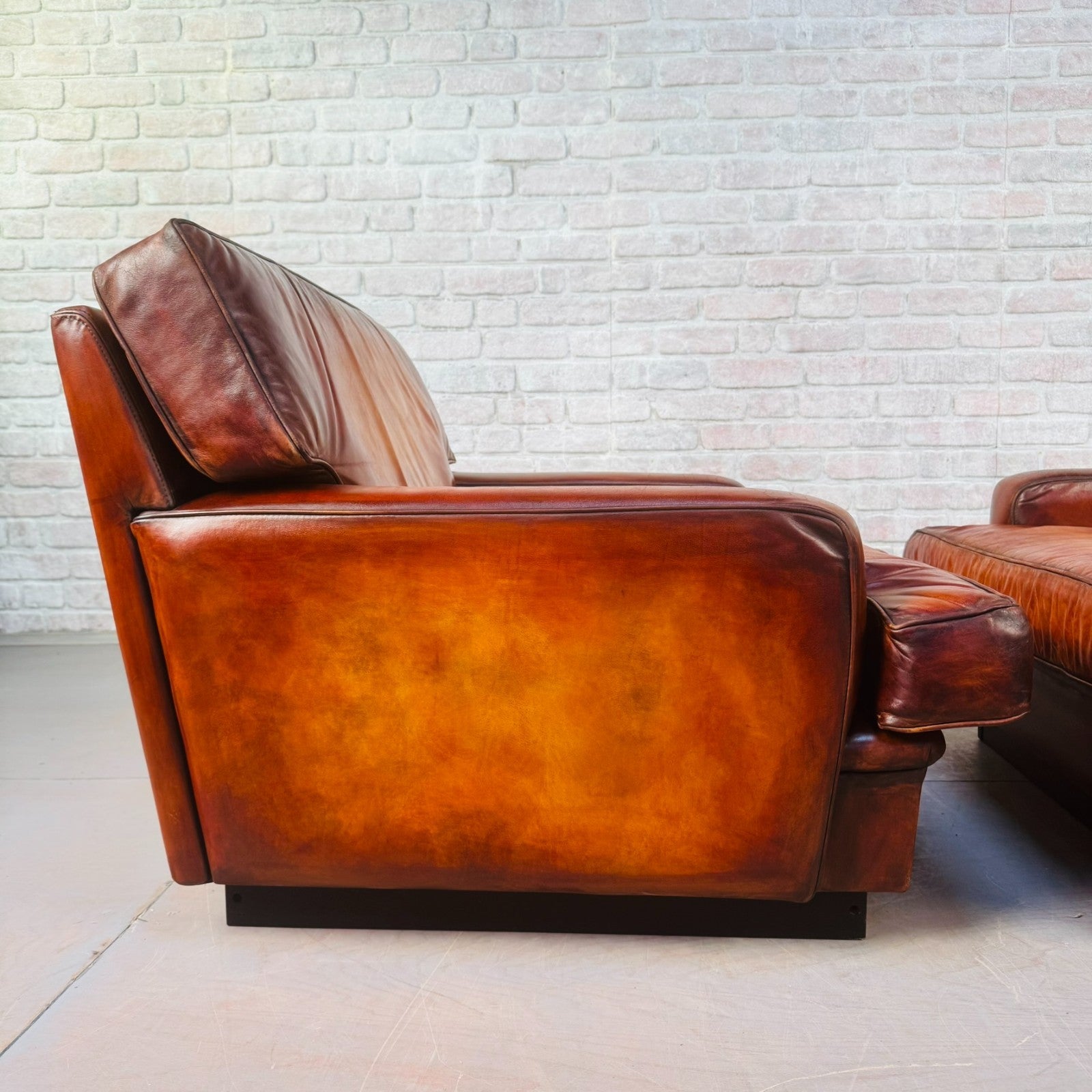 Pair of Arne Norell Swedish Tan Leather Lounge Chairs