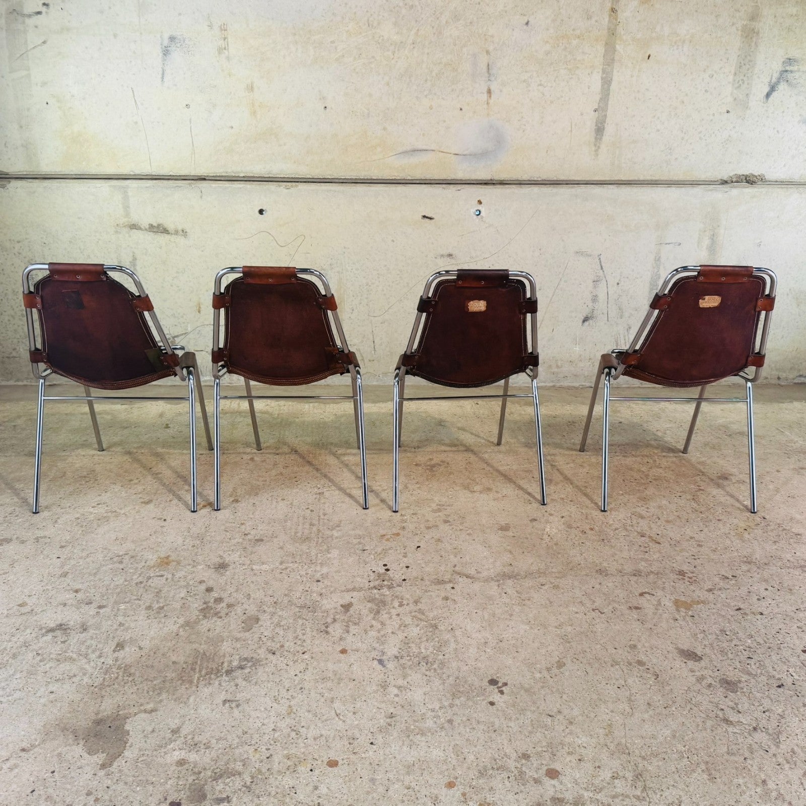 4 Les Arcs Chair – Tan Leather Iconic 1960s Design by Charlotte Perriand