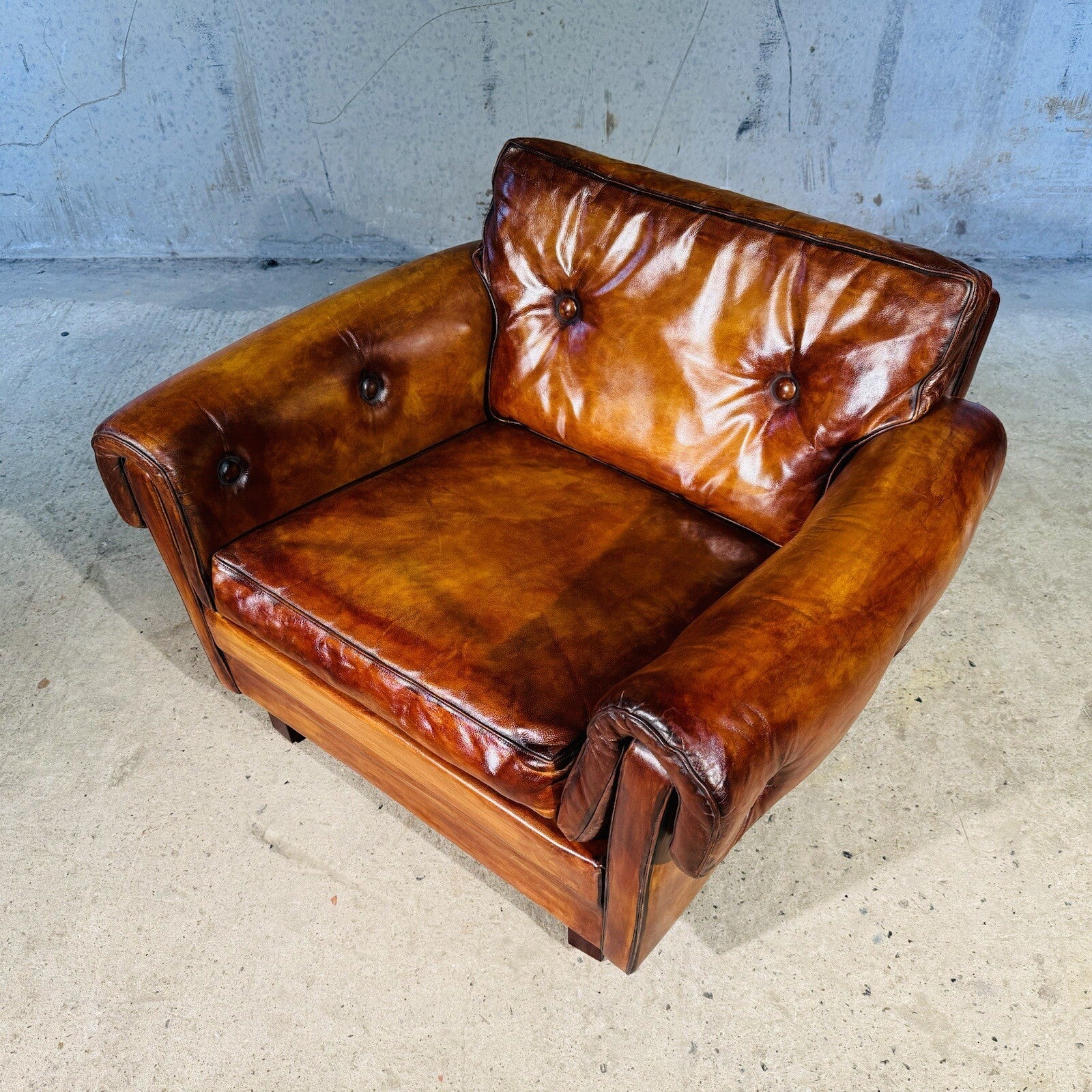 Vintage 1970s Danish Svend Skippers Leather Sofa Two-Seater and Chair Set #A242