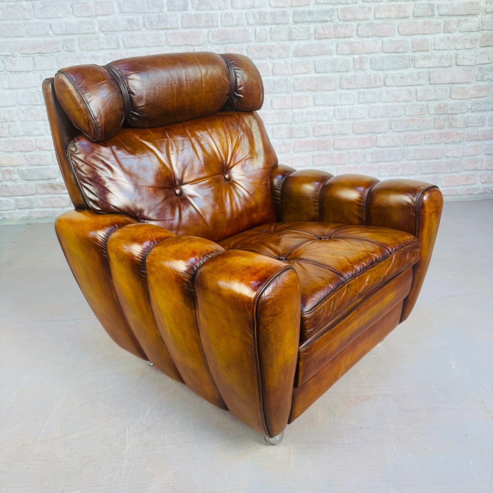 Vintage 1970s Svend Skipper Danish Tan Leather Armchair – Beautiful Patina