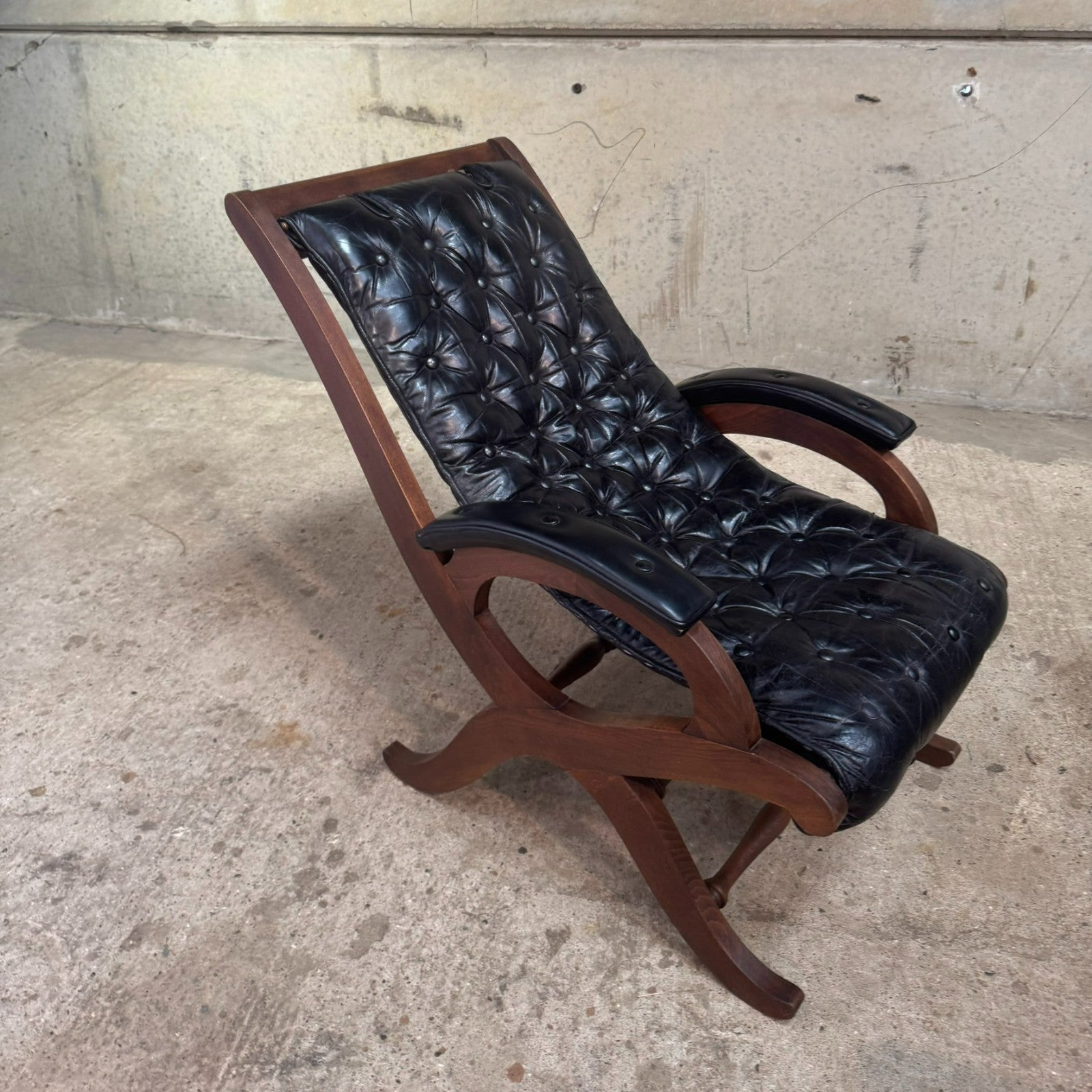 Pair of 1940s Spanish Slipper Chairs with Footstool – Pierre Lottier for Valenti