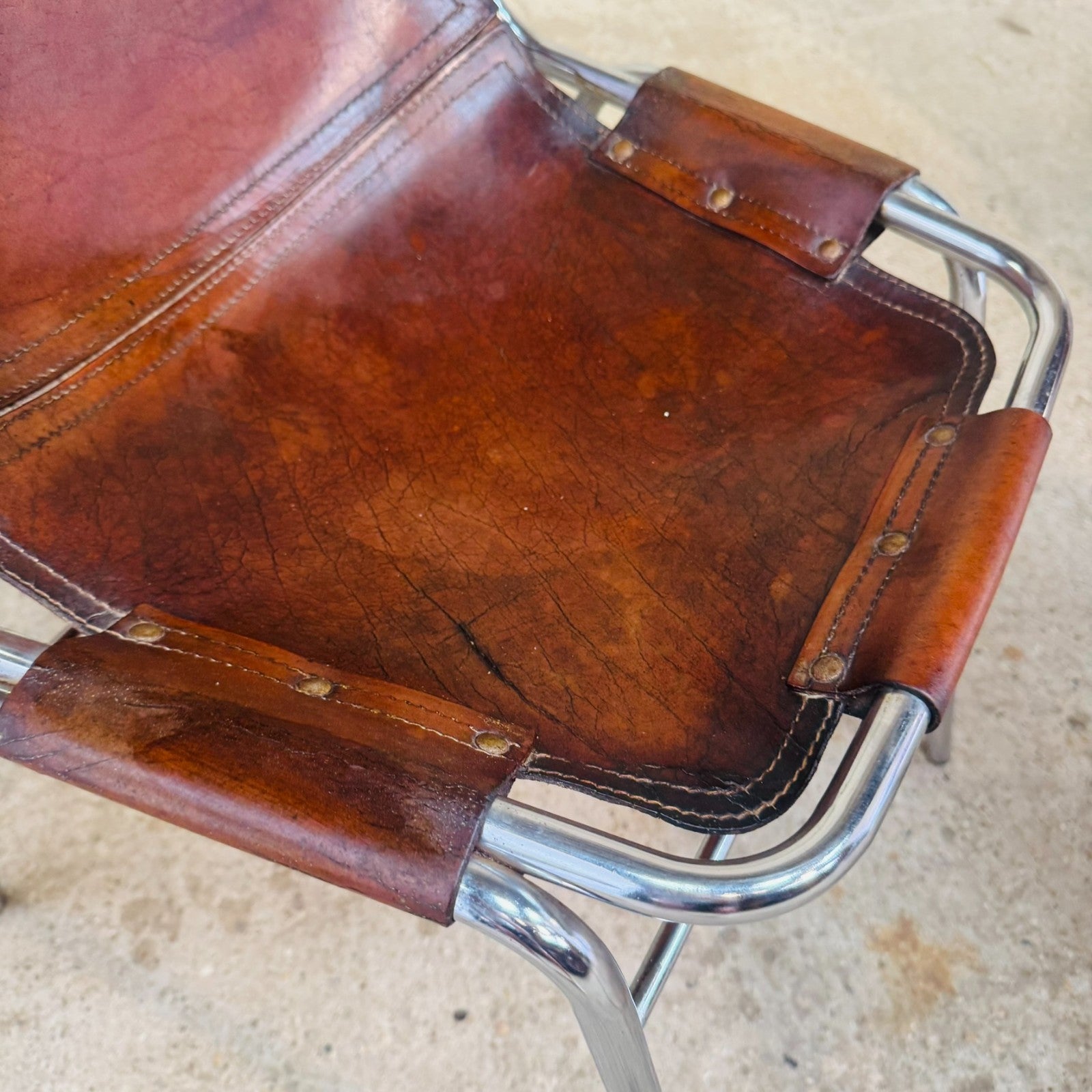 4 Les Arcs Chair – Tan Leather Iconic 1960s Design by Charlotte Perriand