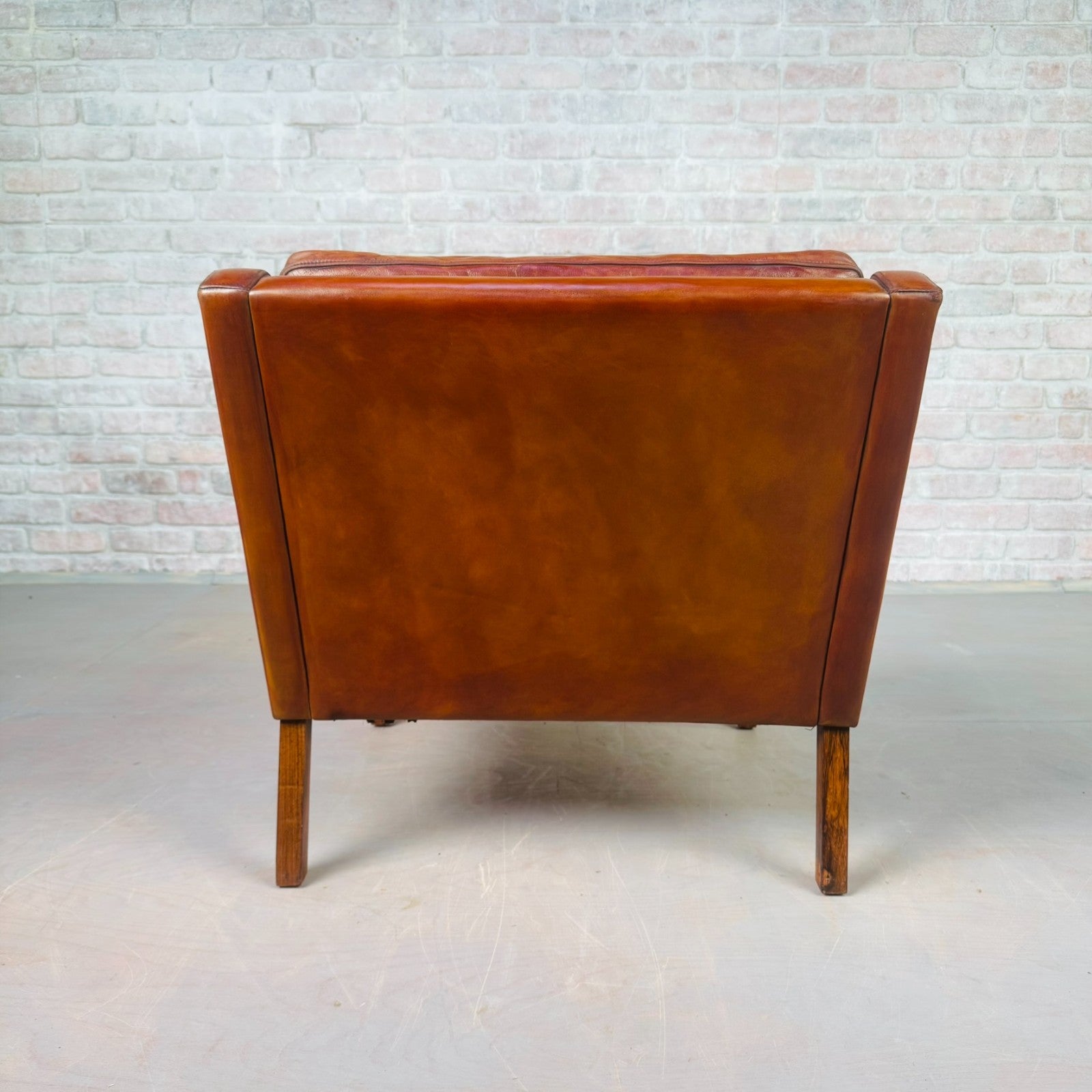 Vintage Danish 1970s Thams Kvalitet Tan Leather Chair