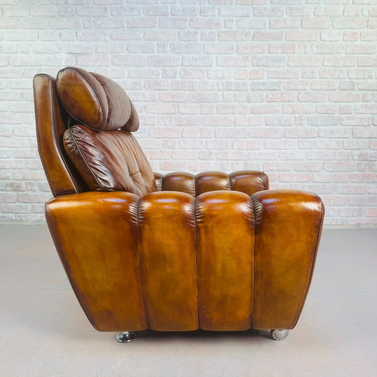 Vintage 1970s Svend Skipper Danish Tan Leather Armchair – Beautiful Patina