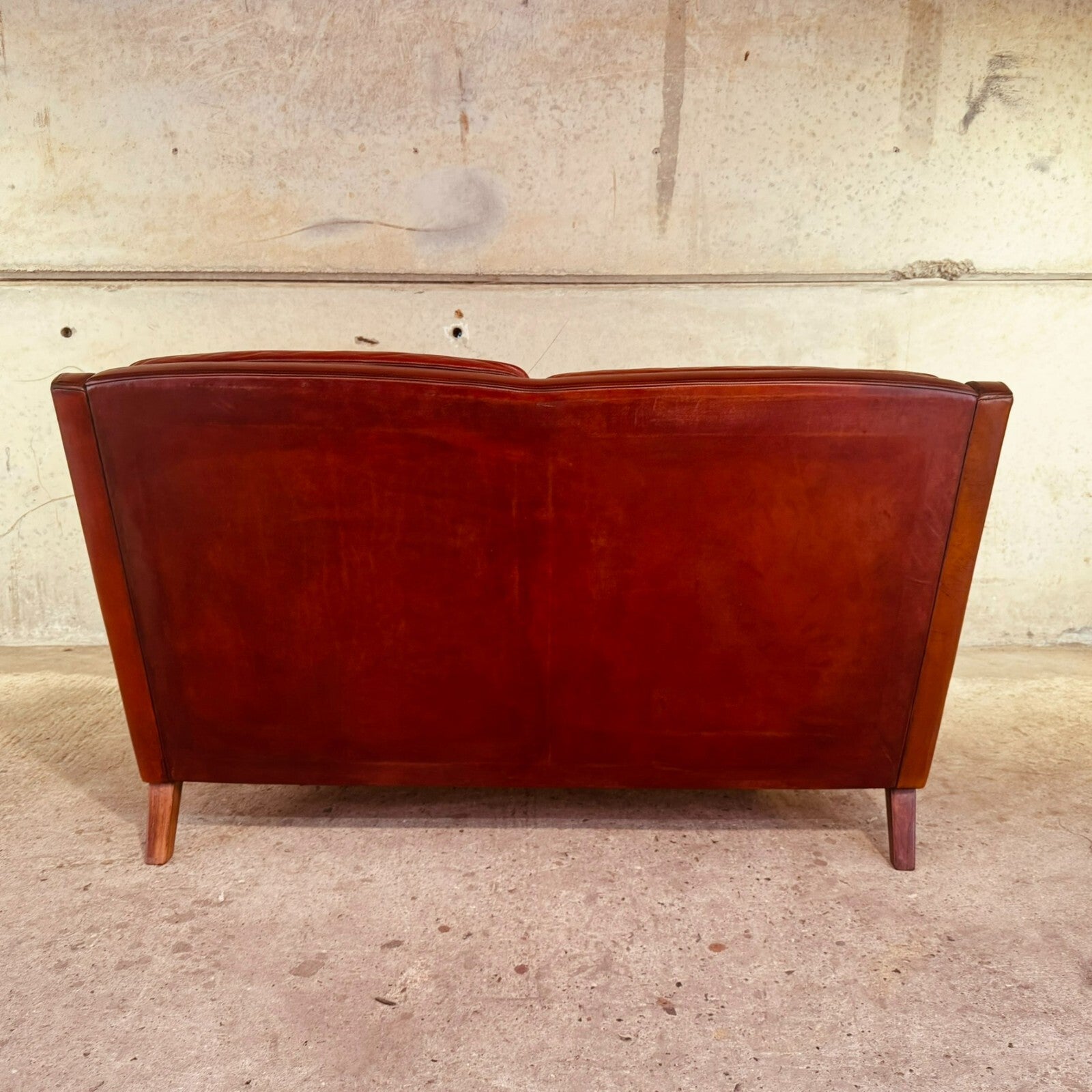 Vintage 1960s Danish Rud Thygesen Cognac Leather 2 Seater Sofa