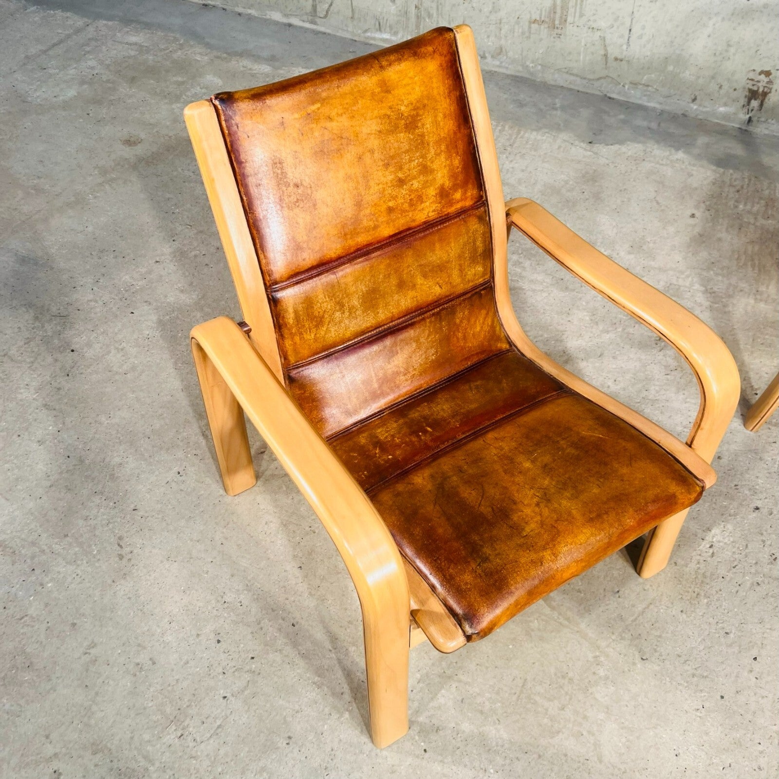 Vintage Pair of Leather Armchairs by Yngve Elstrom for Swedese
