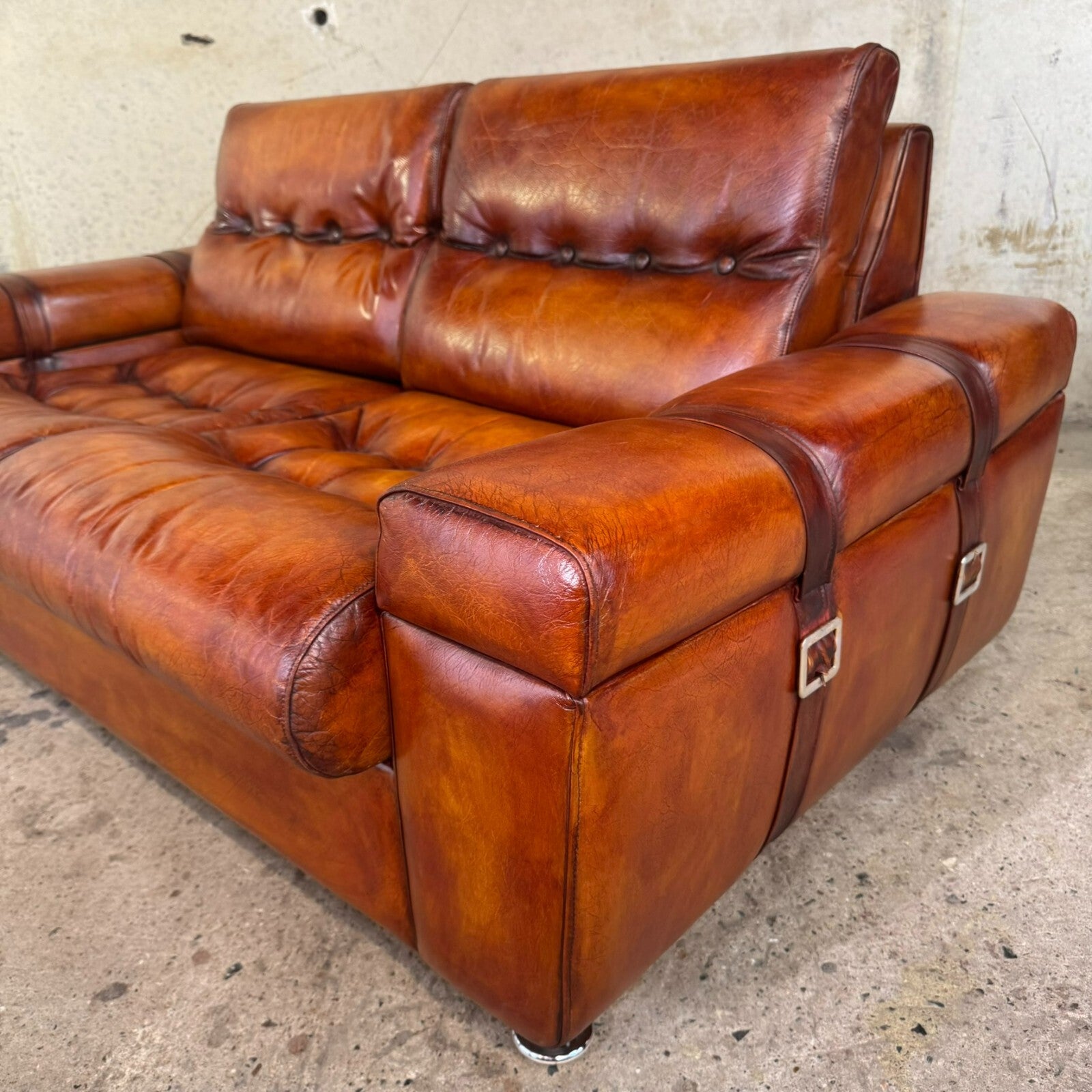 Beautiful Vintage Svend Skipper Danish Tan Leather Suite