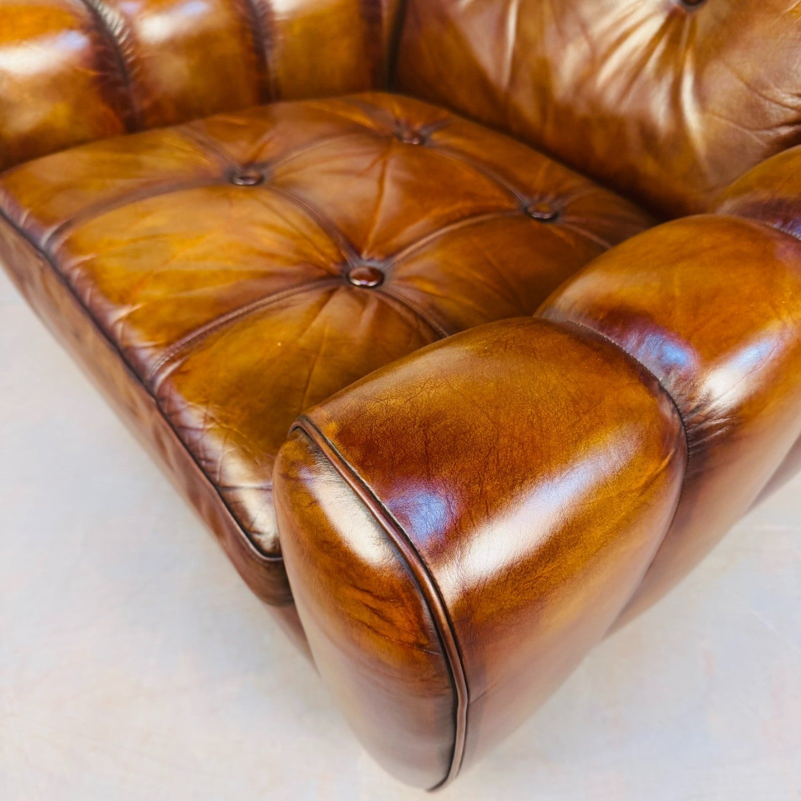 Vintage 1970s Svend Skipper Danish Tan Leather Armchair – Beautiful Patina