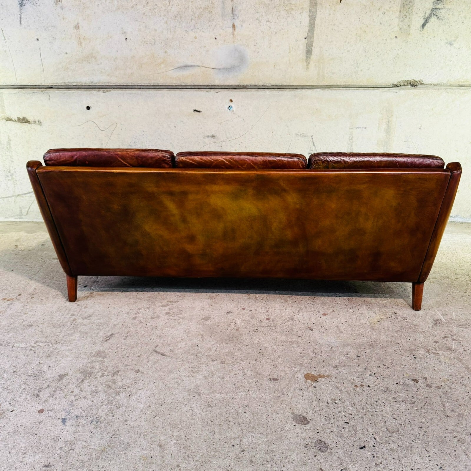 Vintage 1960s Ulferts Tibro Swedish Leather Sofa – Tan Leather