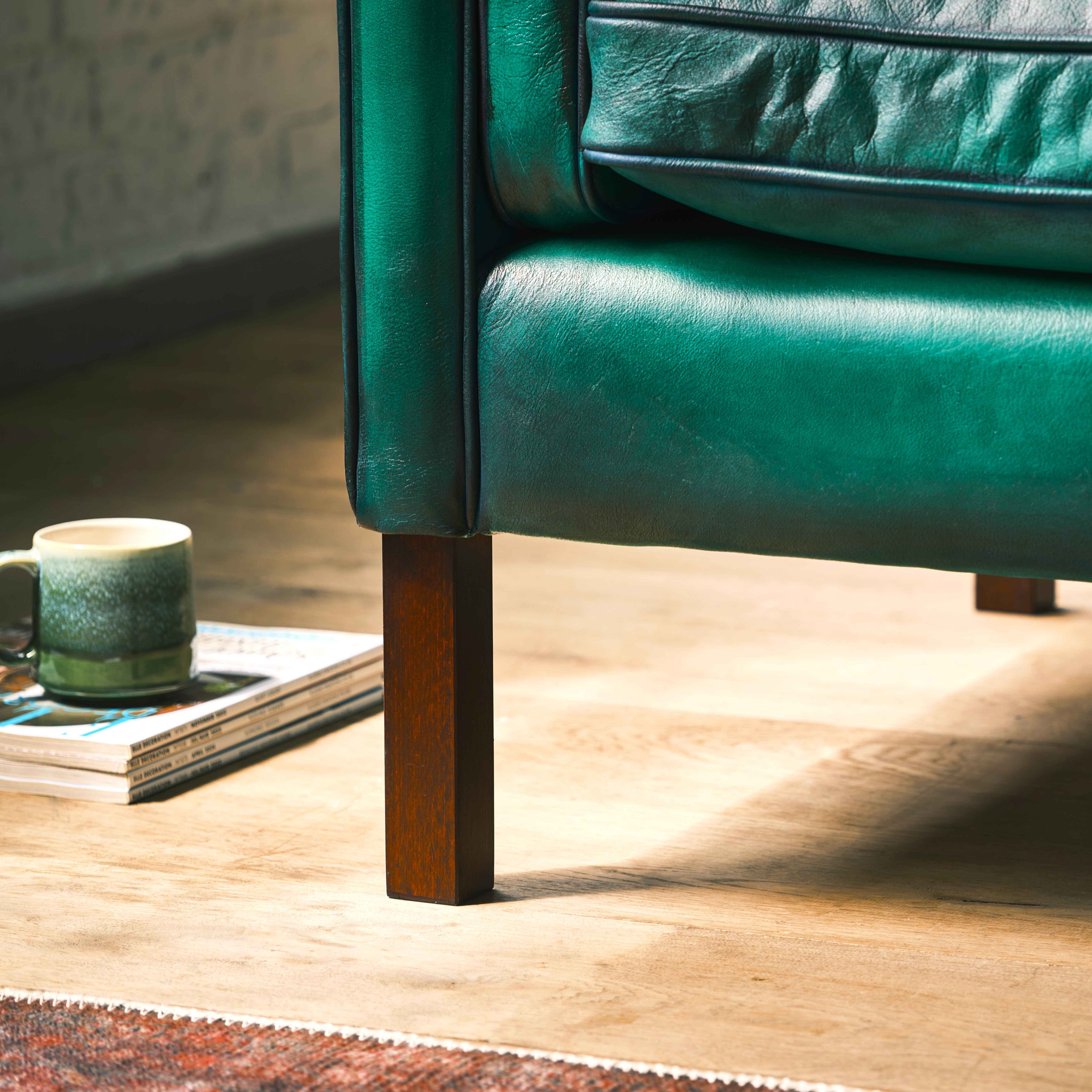 luxury-hand-dyed-mid-century-green-leather-two-seater-sofa-loft-foot