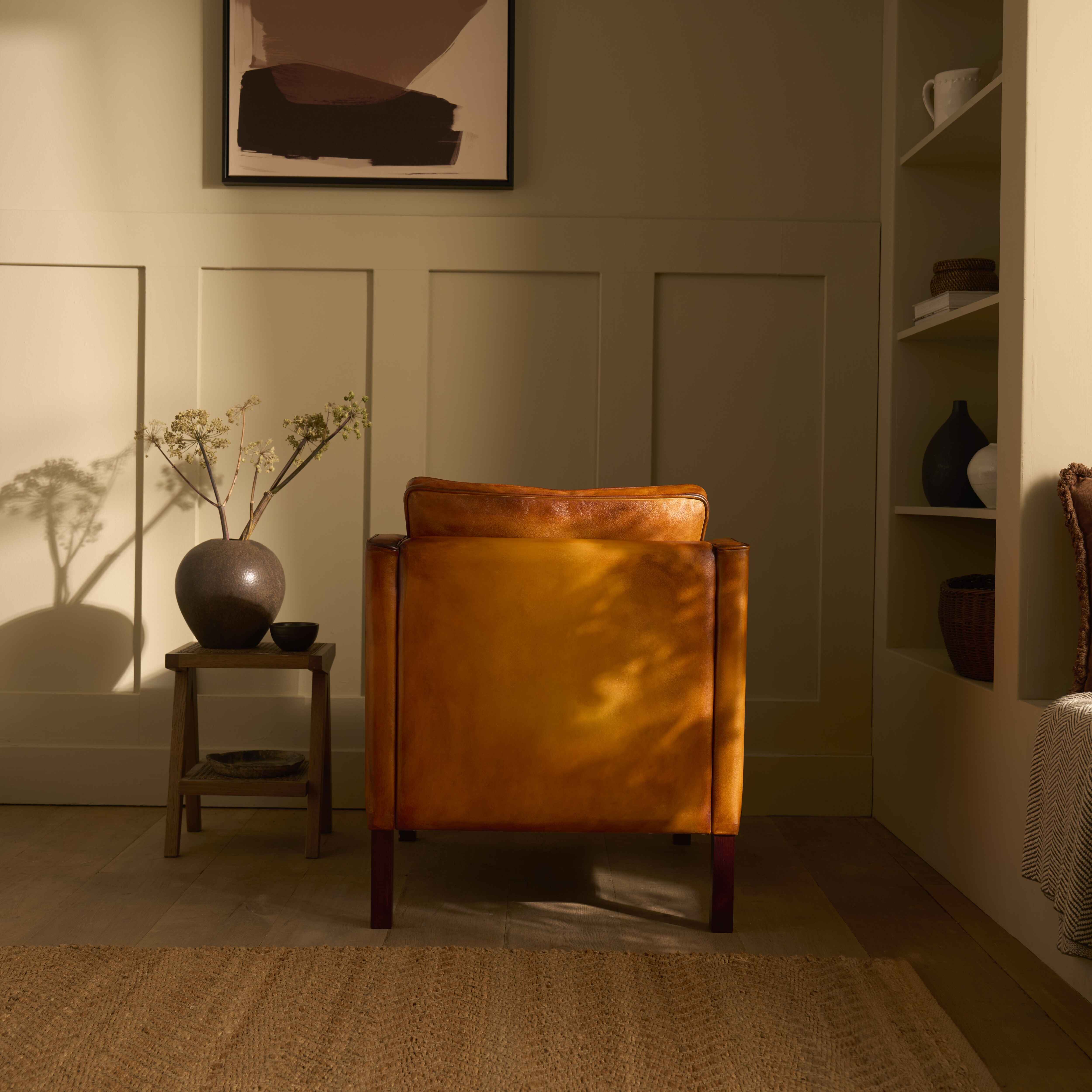 luxury-hand-dyed-mid-century-tan-leather-armchair-cottage-back