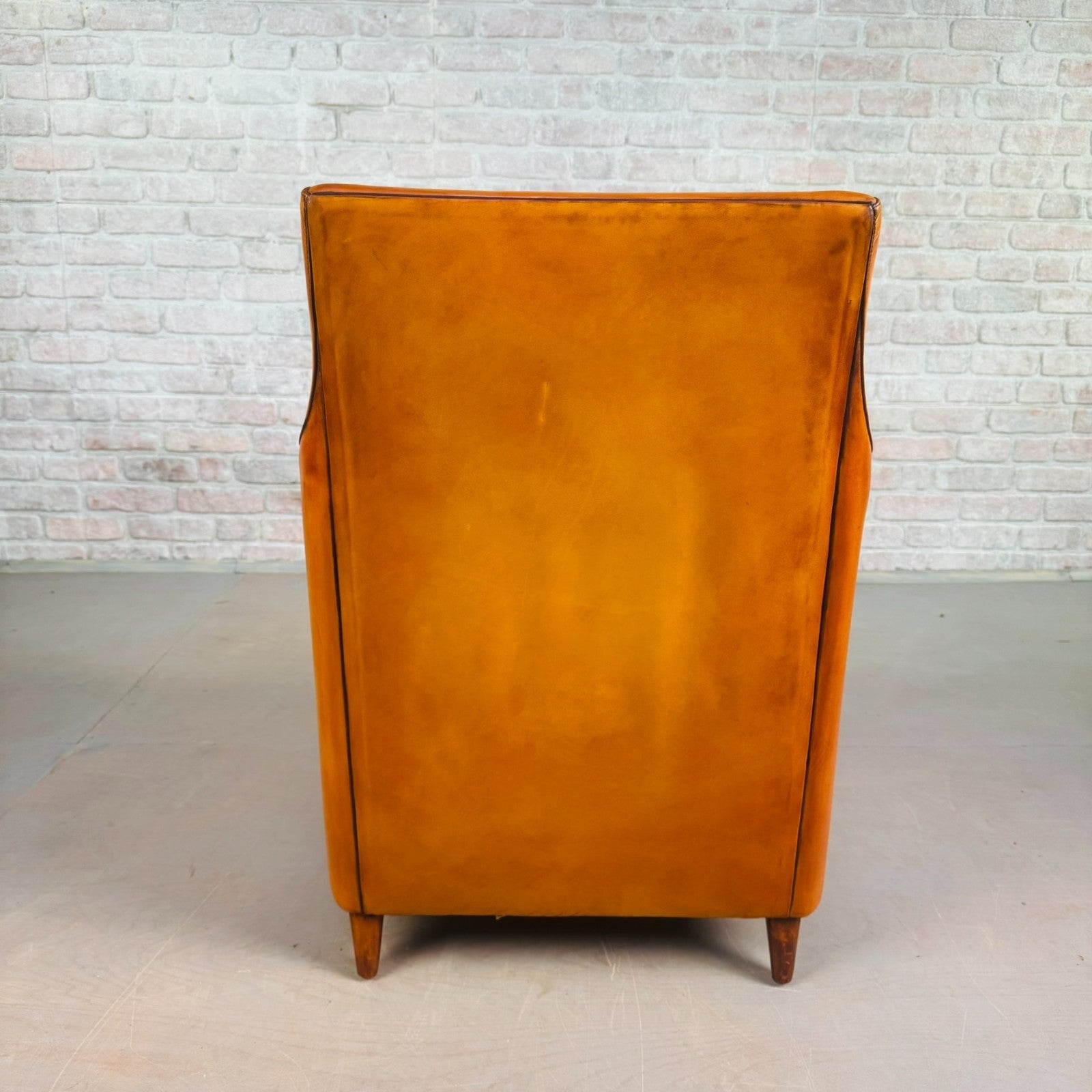 Vintage Light Tan Leather Armchair
