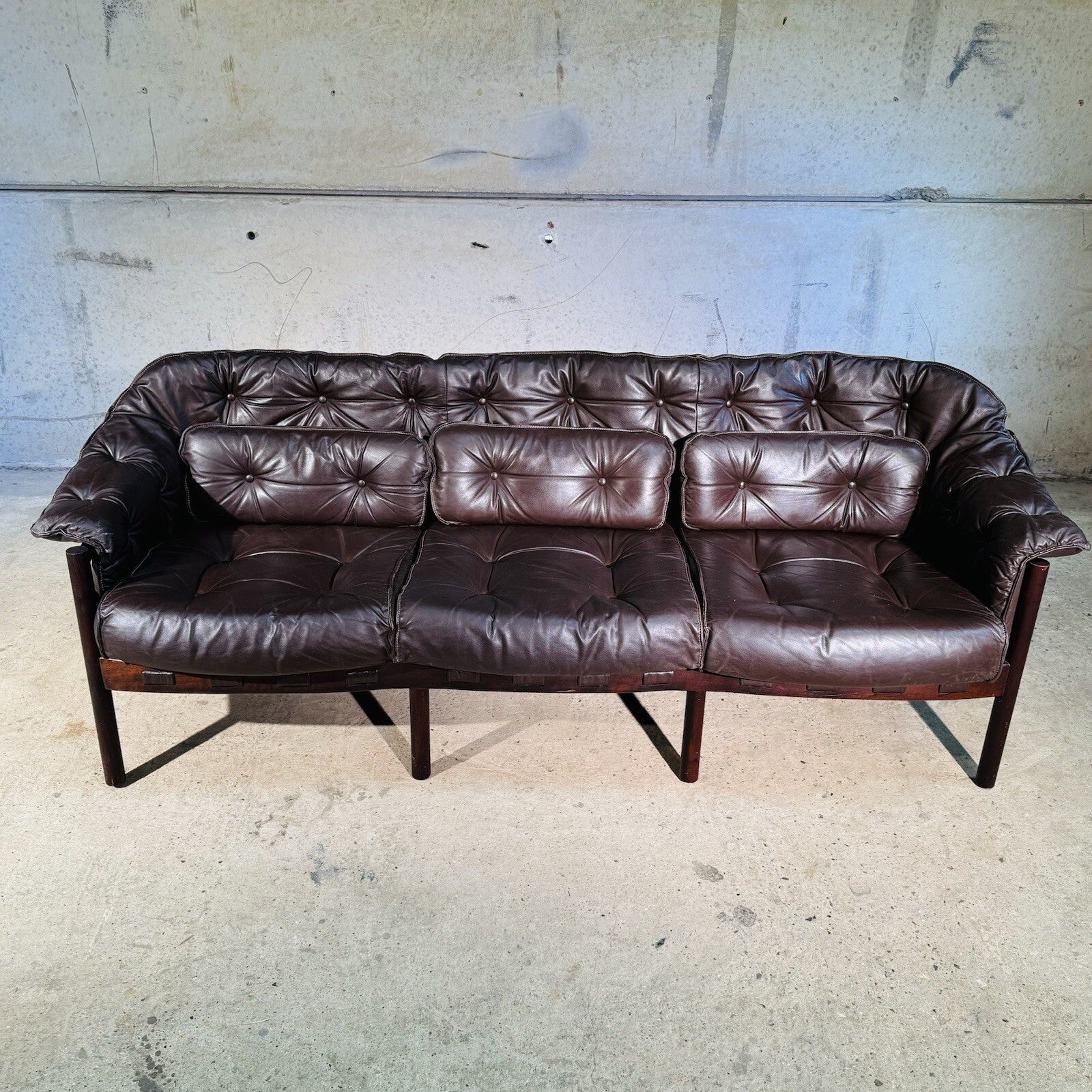 Arne Norrell Sofa Suite for Coja - Two-Seater + Three-Seater Brown Leather