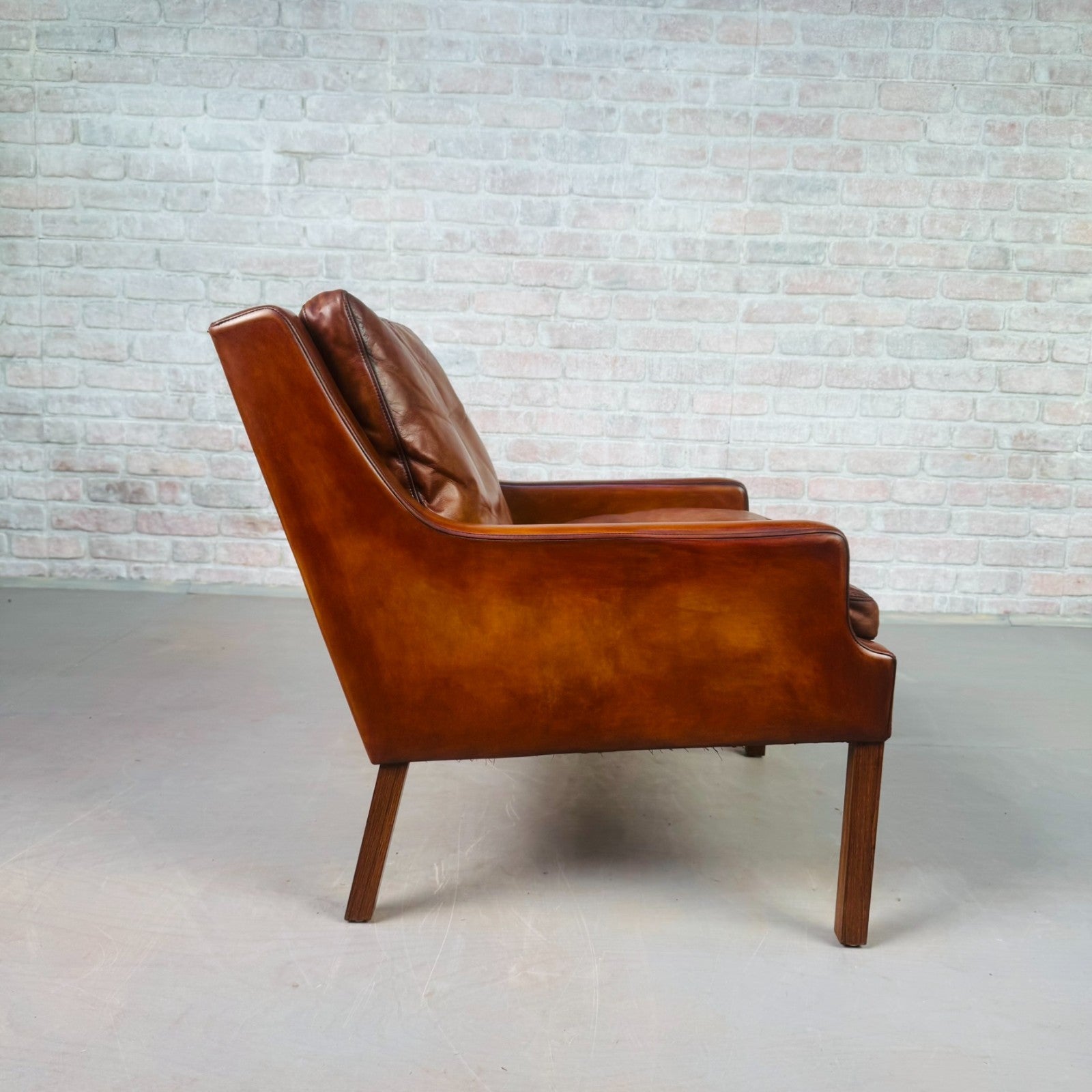 Vintage Danish 1970s Thams Kvalitet Tan Leather Chair