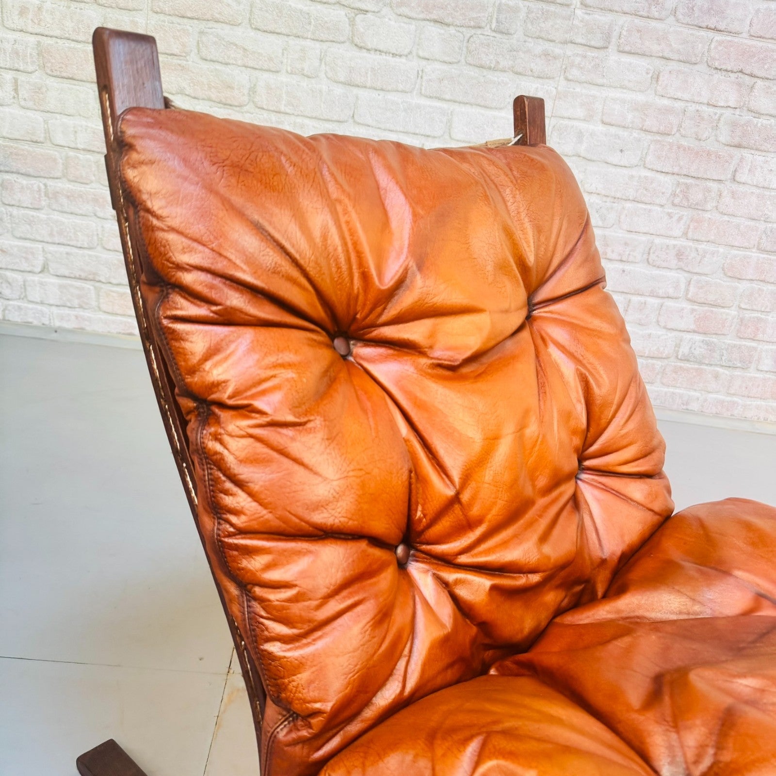 Pair of Vintage Westnofa Siesta Tan Leather Lounge Chairs by Ingmar Relling